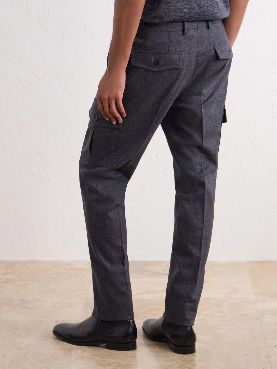 Incotex Straight-Leg Brushed Wool-Blend Trousers