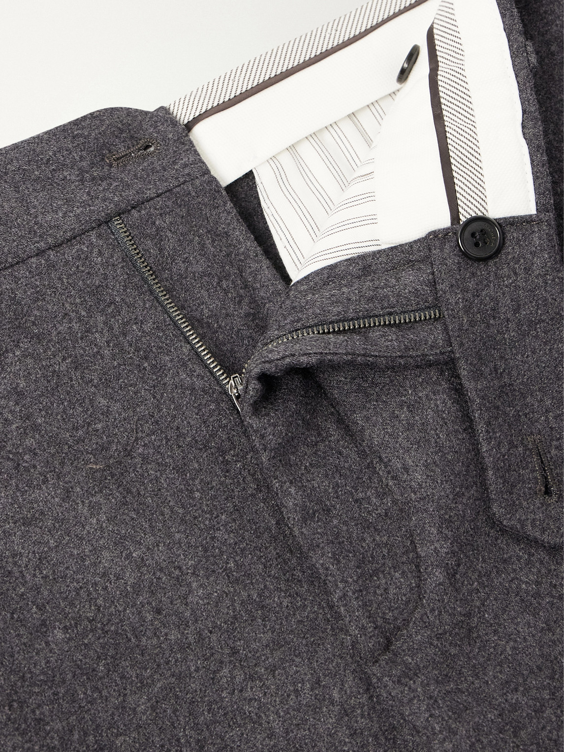 Incotex Straight-Leg Brushed Wool-Blend Trousers