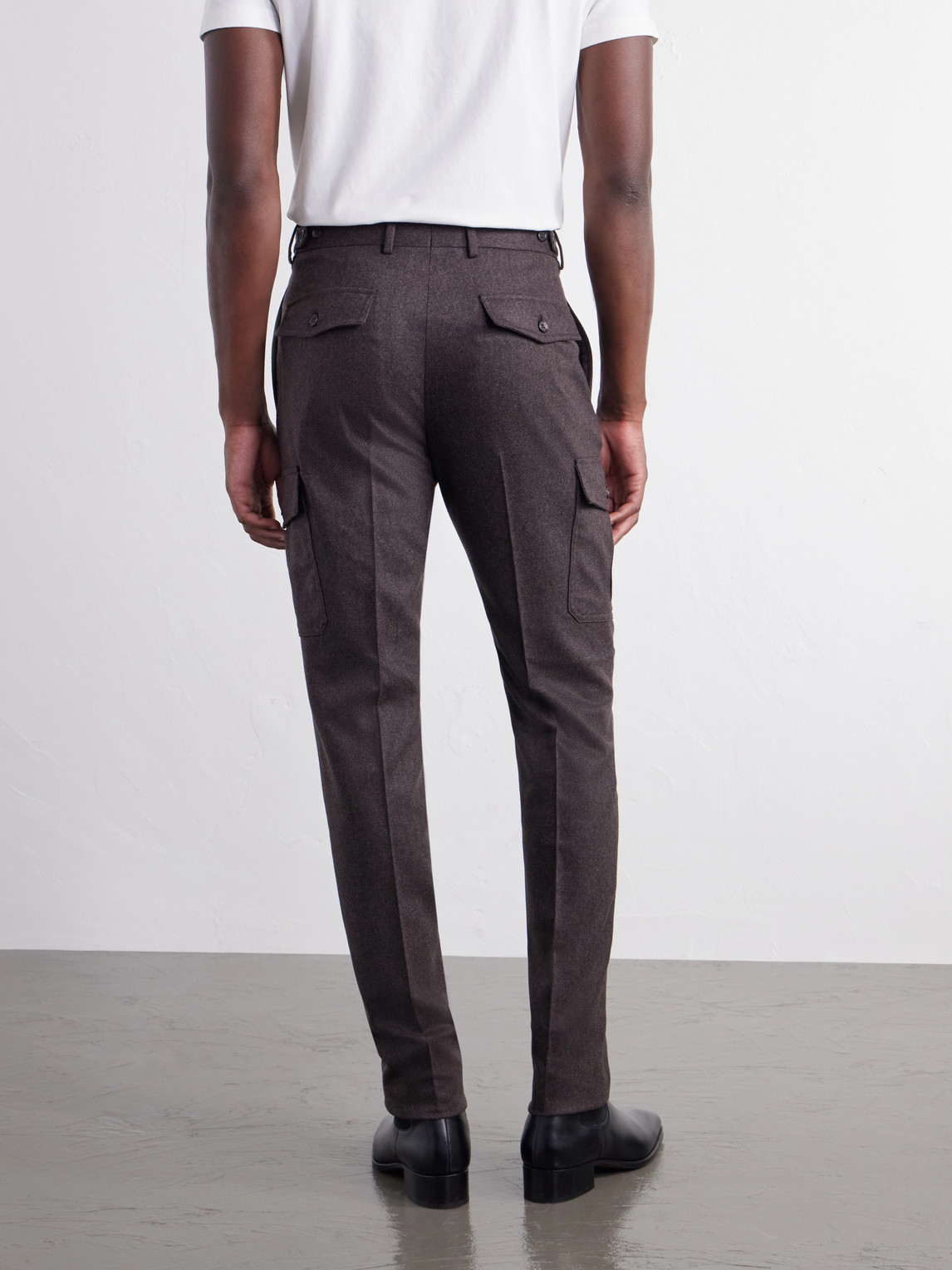 Incotex Straight-Leg Brushed Wool-Blend Trousers