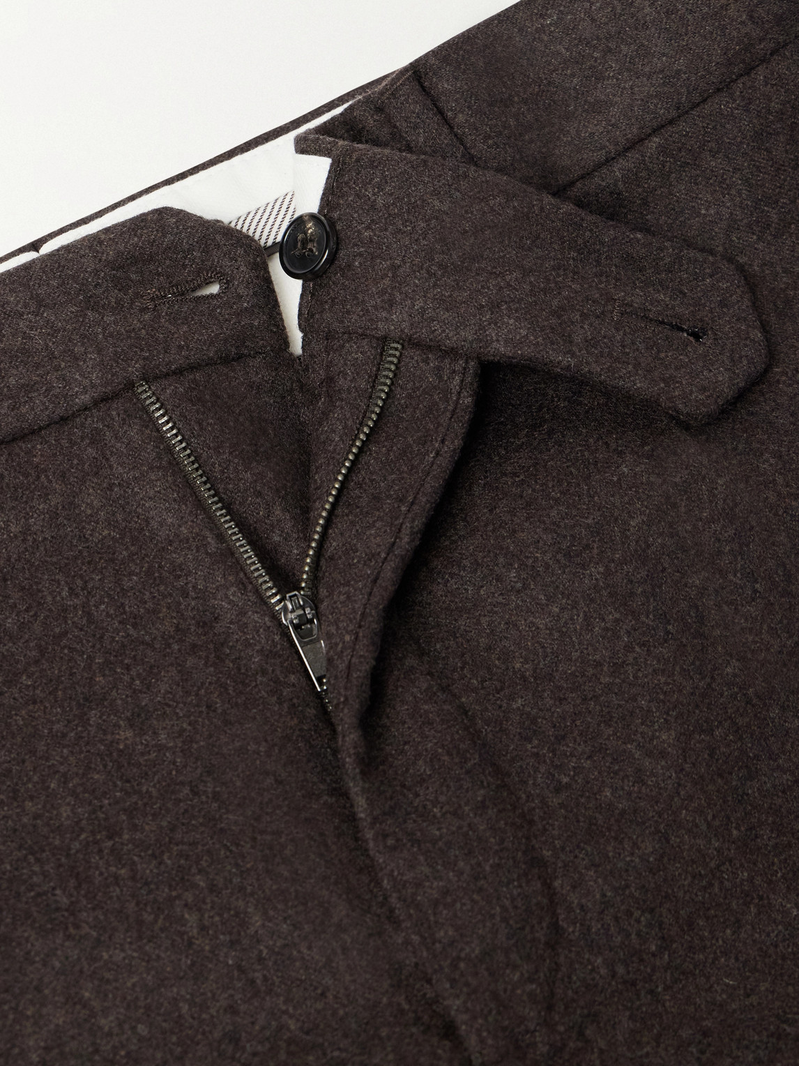 Incotex Straight-Leg Brushed Wool-Blend Trousers