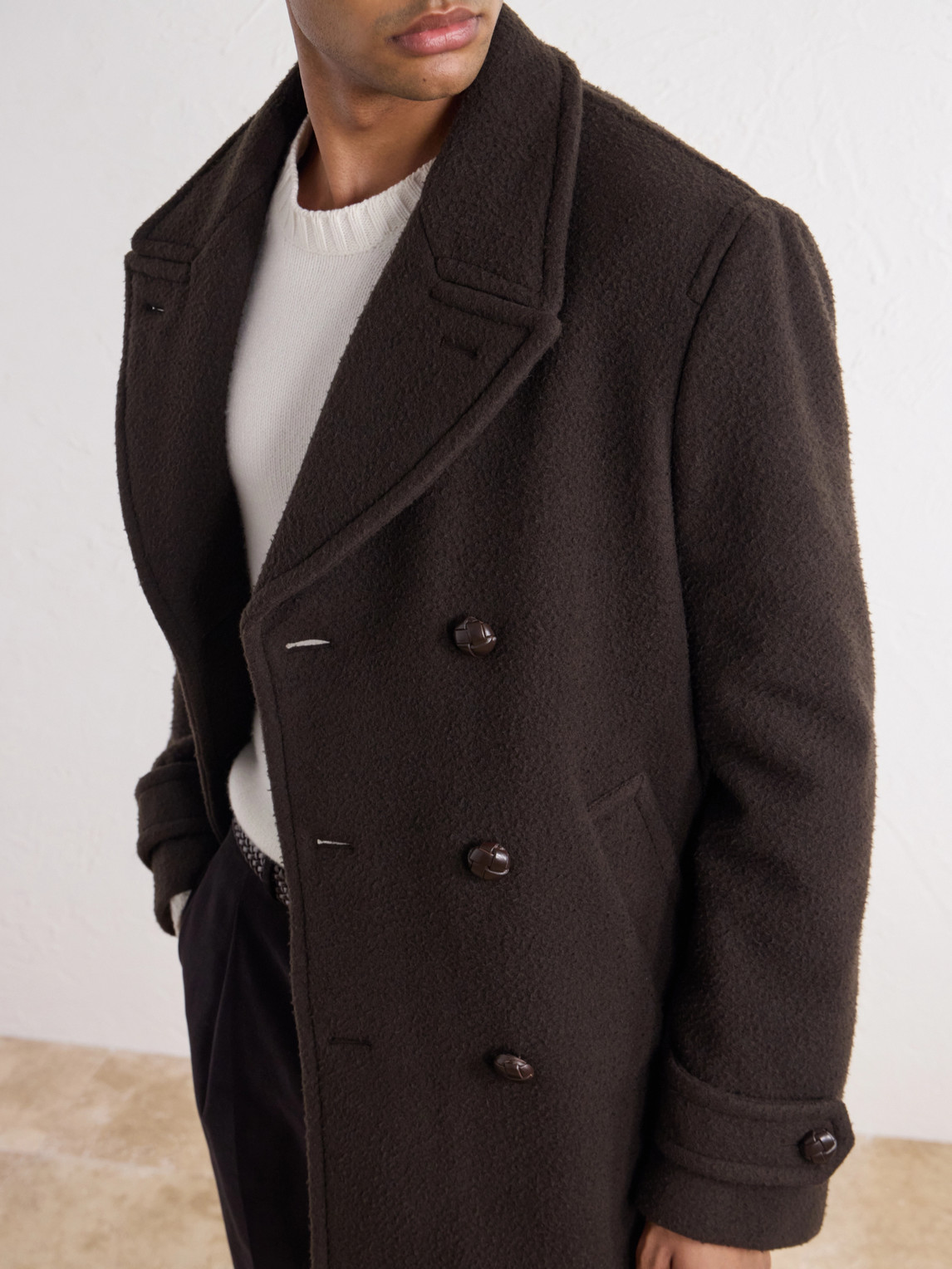 Montedoro Double-Breasted Wool-Blend Plush Coat