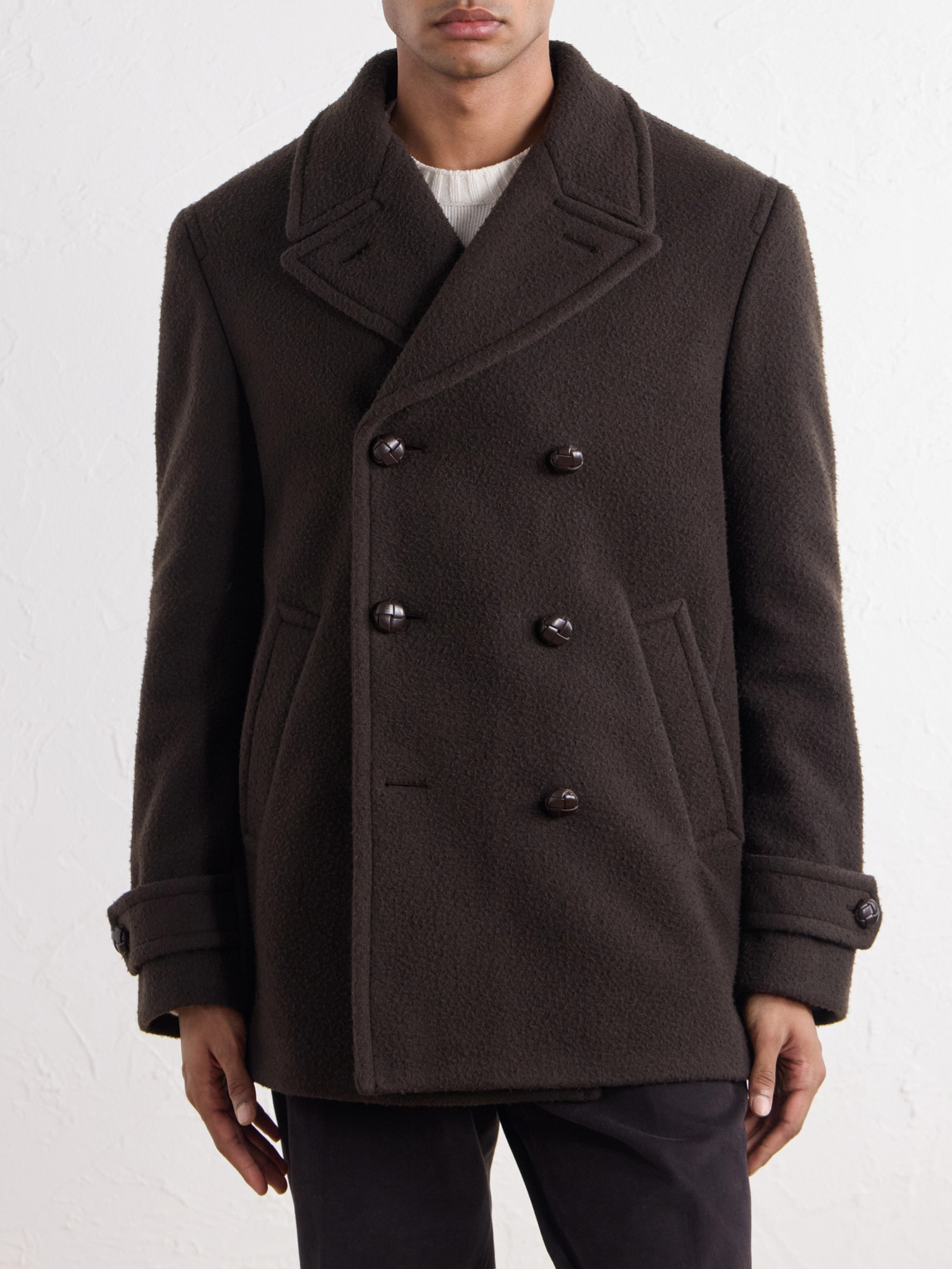 Montedoro Double-Breasted Wool-Blend Plush Coat