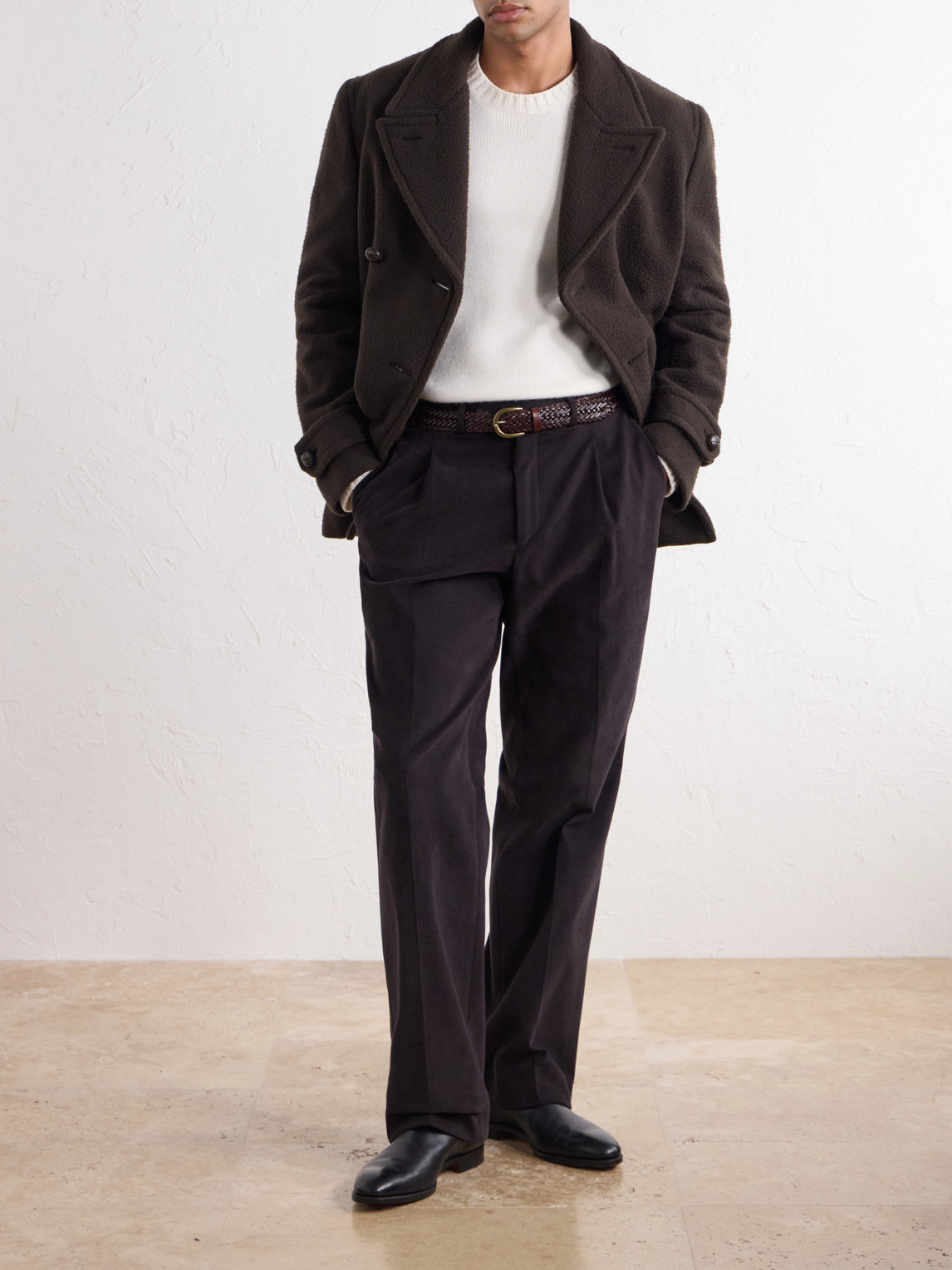 Montedoro Double-Breasted Wool-Blend Plush Coat