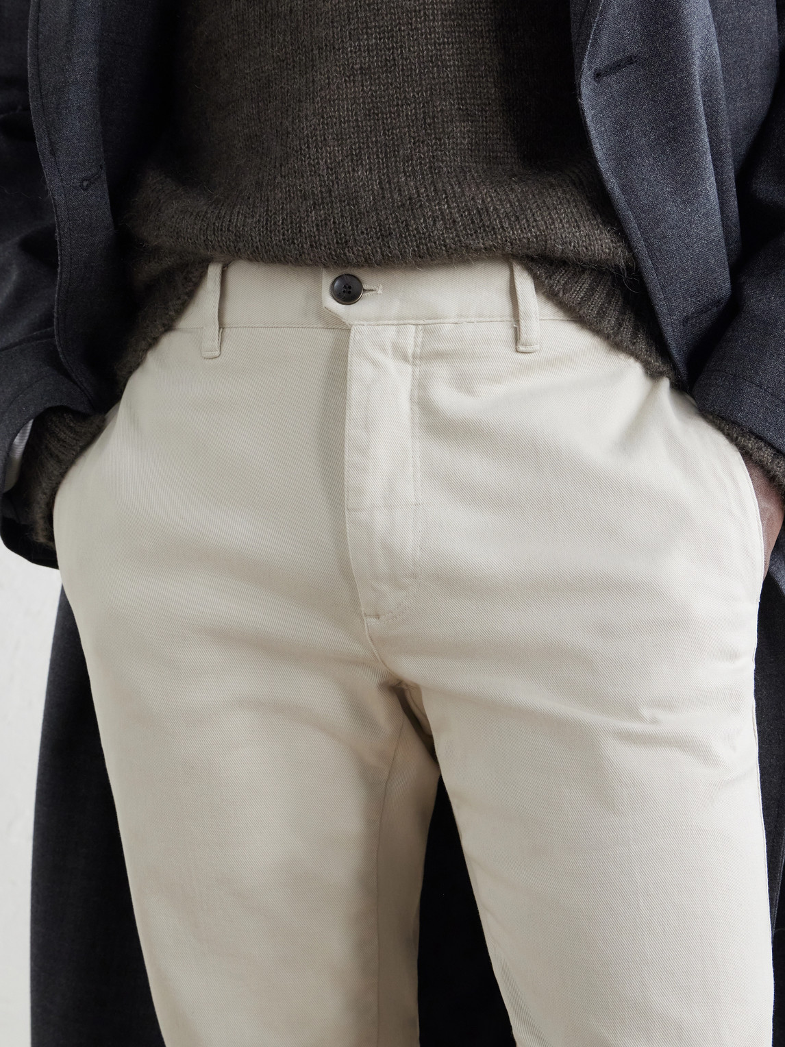 Incotex Straight-Leg Cotton-Blend Twill Trousers