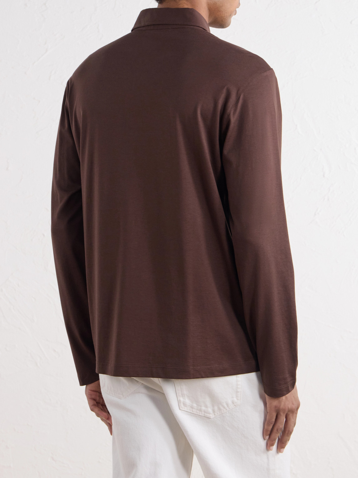 Zanone Cotton And Silk-Blend Jersey Polo Shirt