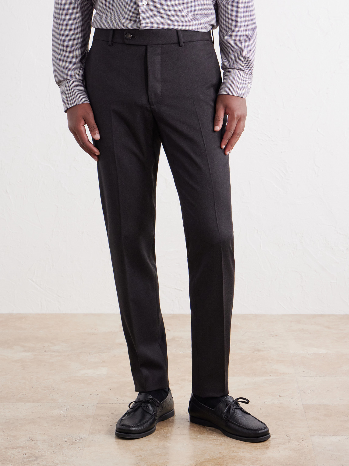 Incotex Tapered Wool-Blend Flannel Trousers