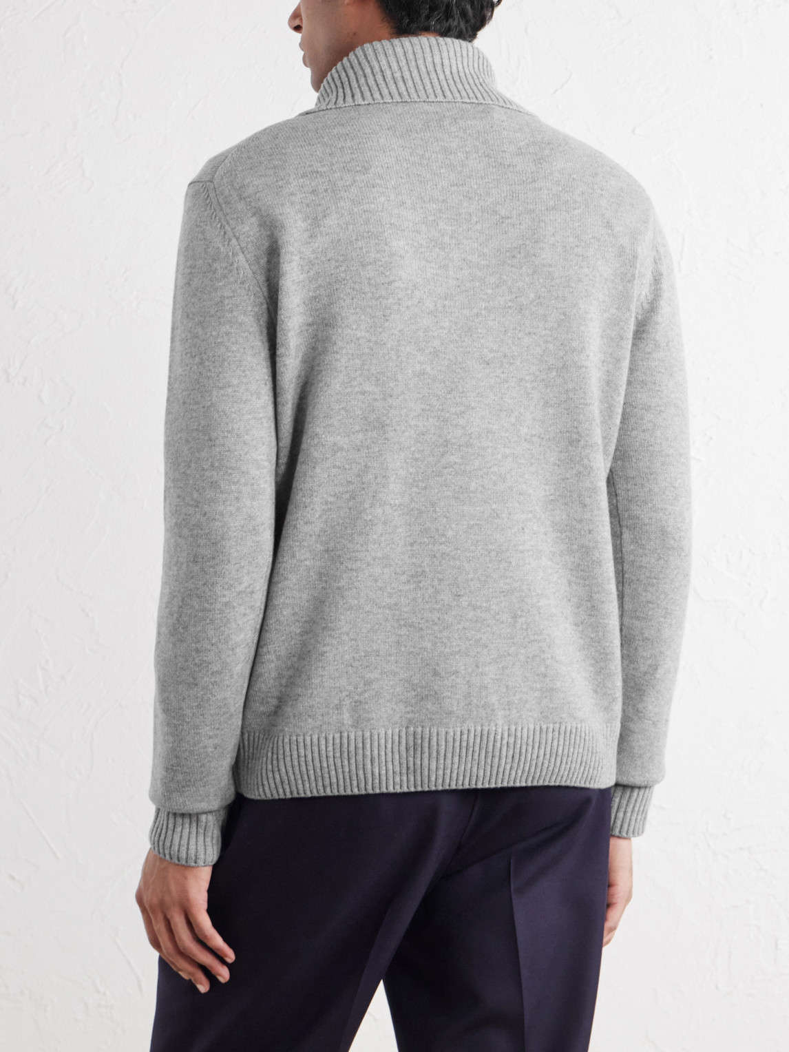Zanone Slim-Fit Cashmere Half Zip-Up Sweater