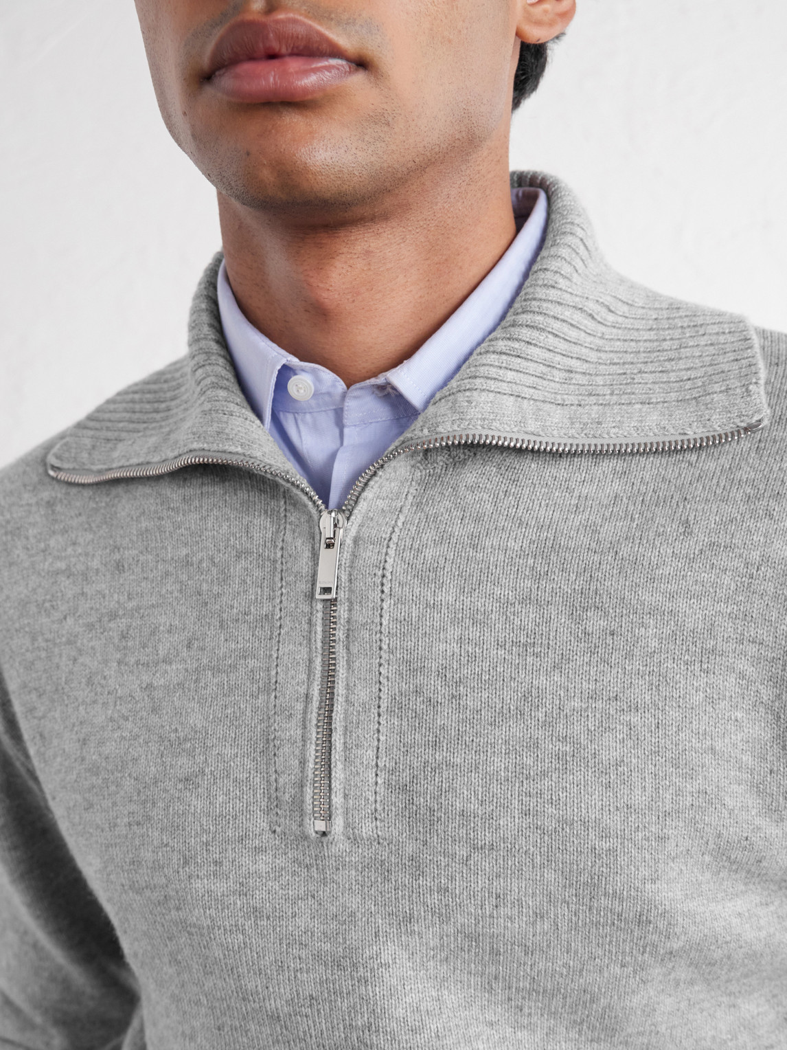Zanone Slim-Fit Cashmere Half Zip-Up Sweater