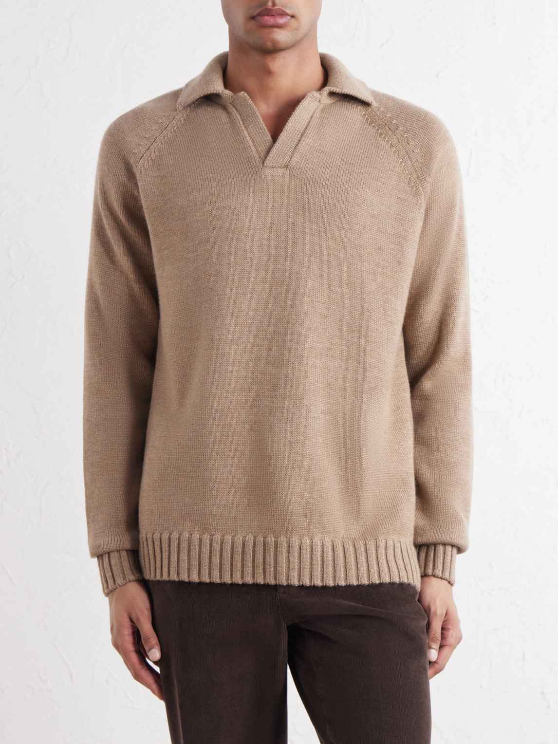 Zanone Slim-Fit Virgin Wool Polo Sweater