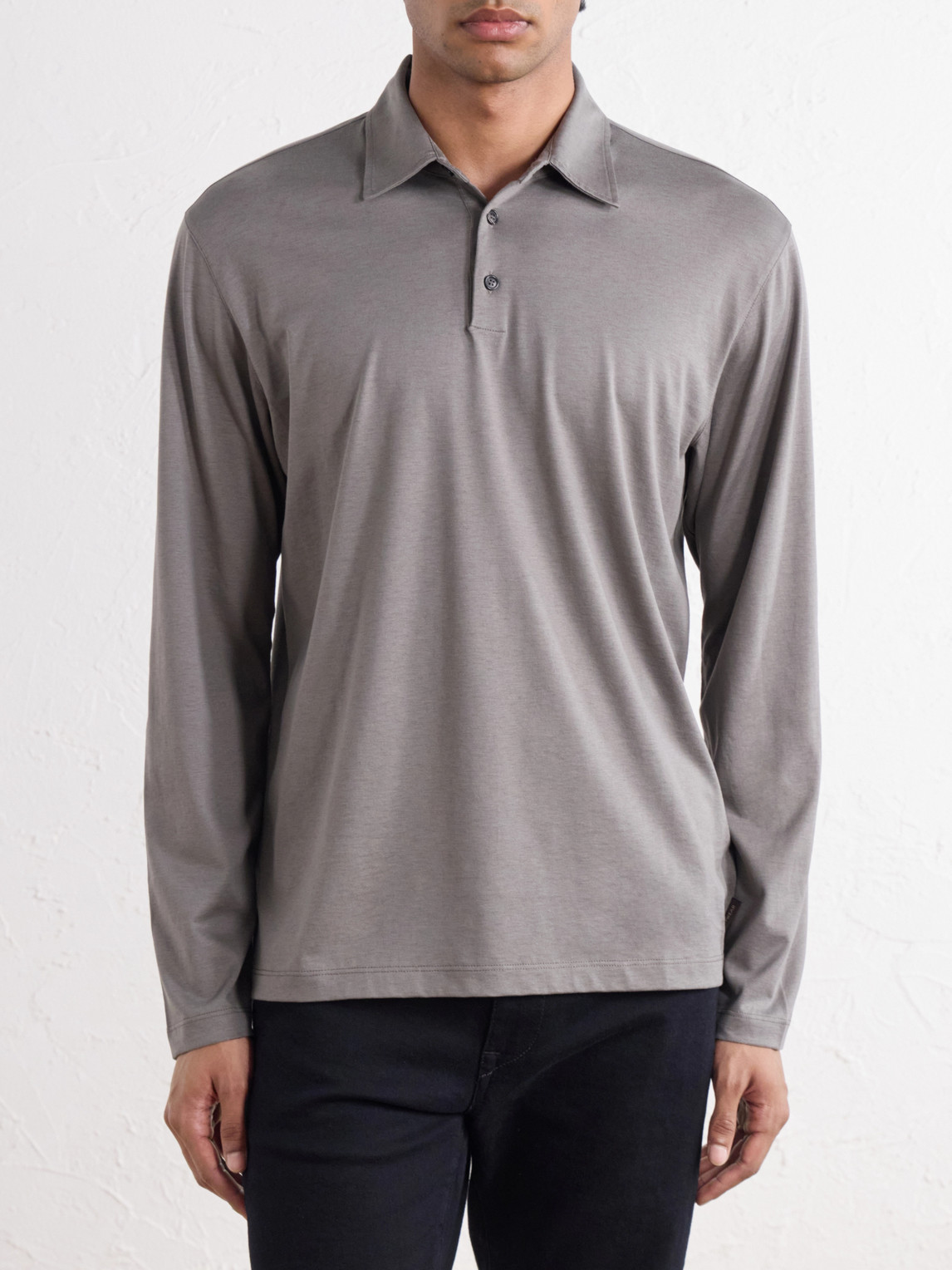 Zanone Cotton And Silk-Blend Jersey Polo Shirt