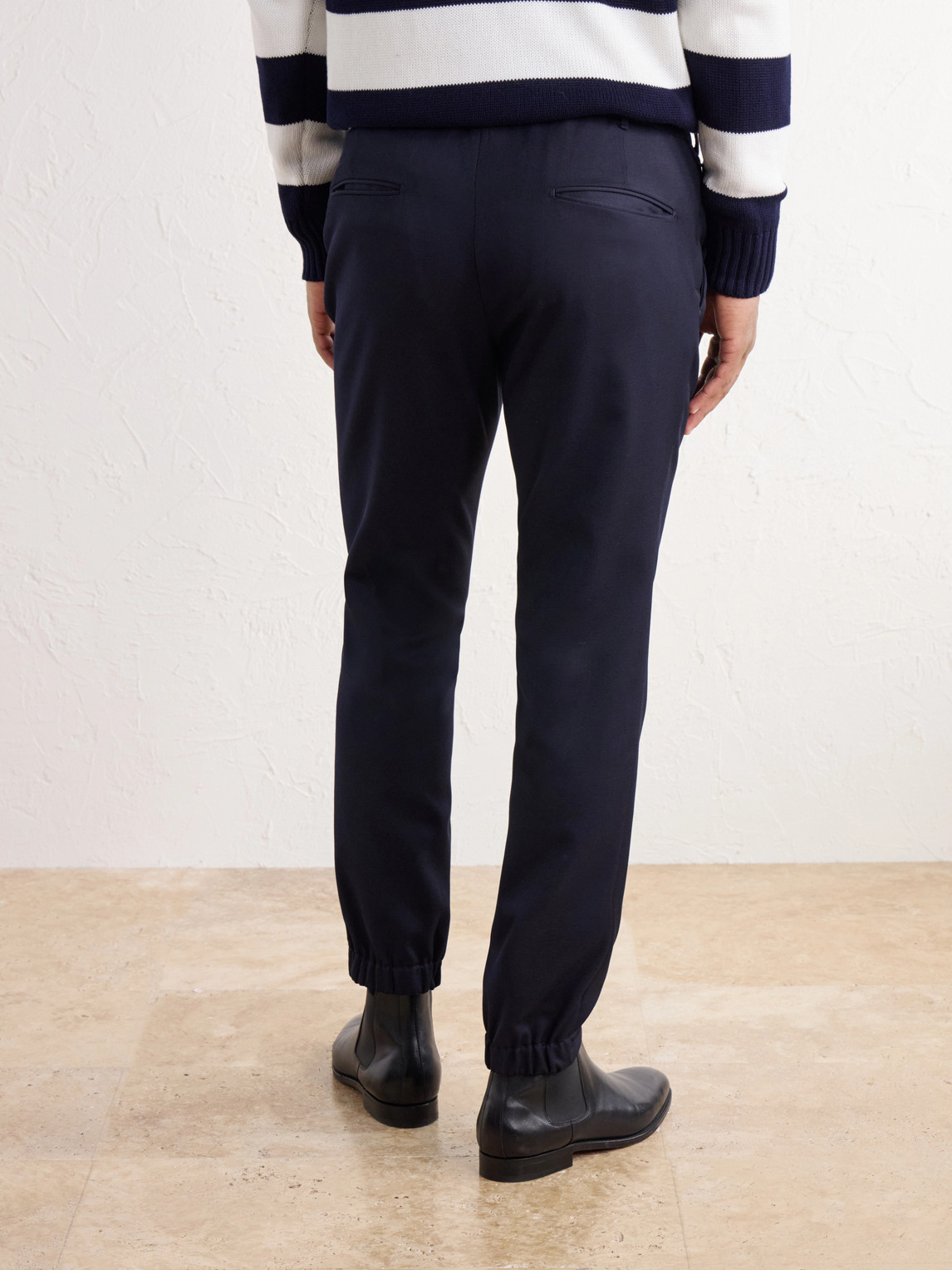 Incotex Teknosartorial Tapered Drawstring Mélange Twill Trousers