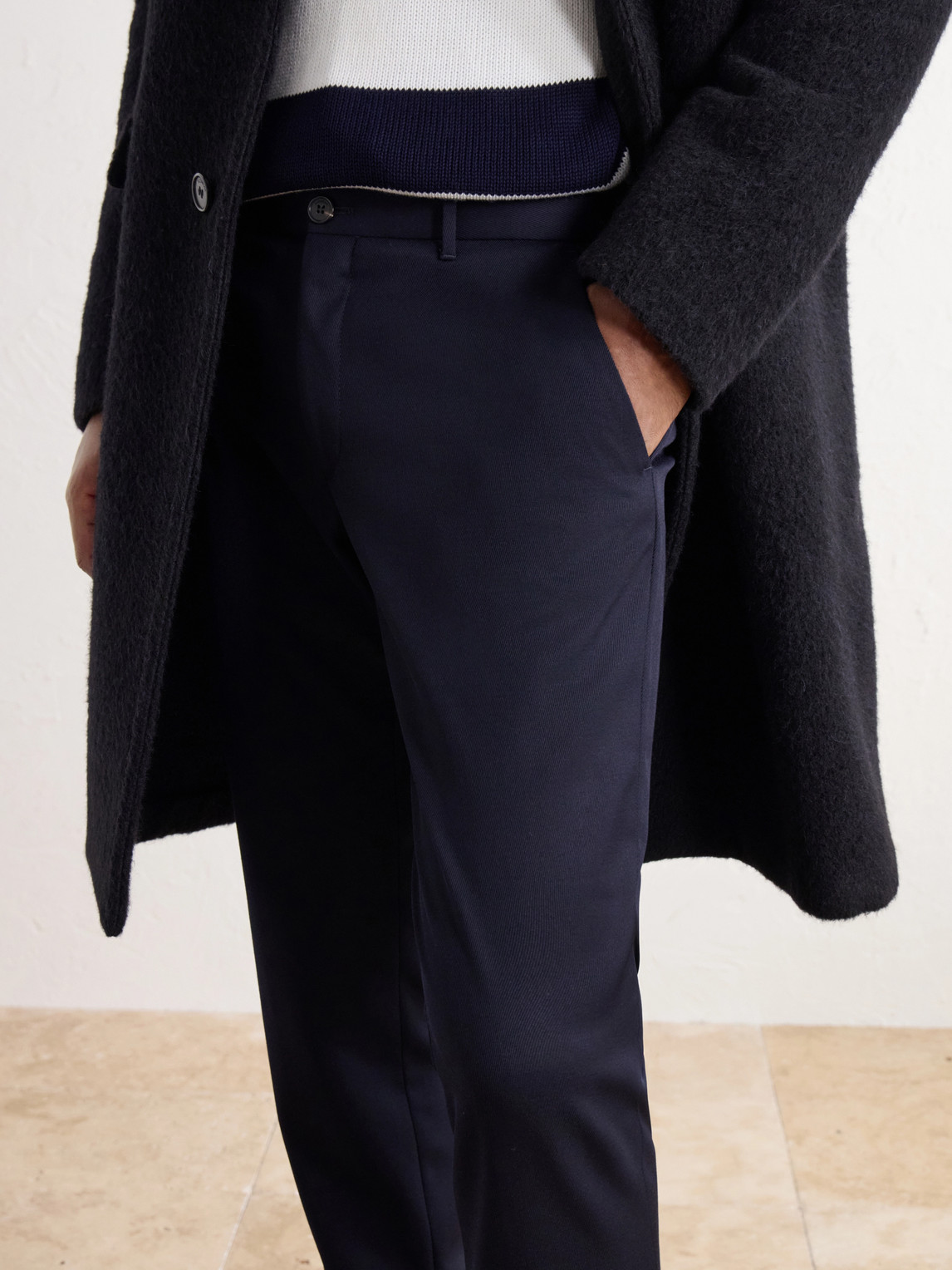 Incotex Teknosartorial Tapered Drawstring Mélange Twill Trousers