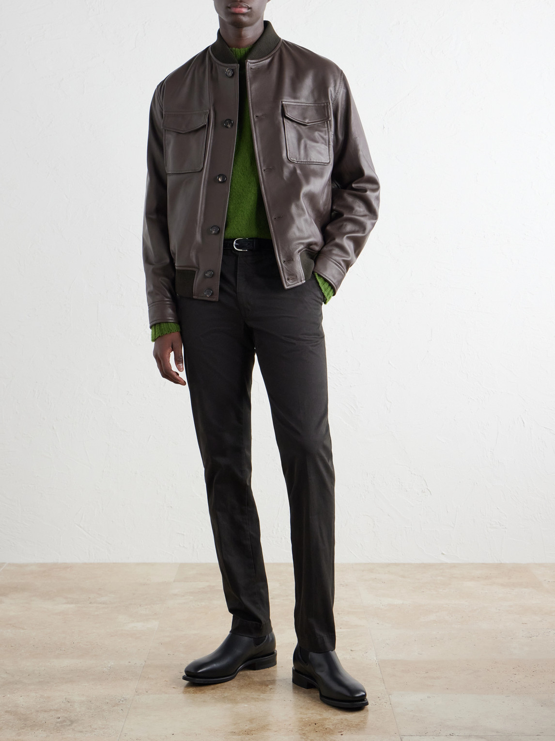 Incotex Straight-Leg Cotton-Blend Twill Trousers