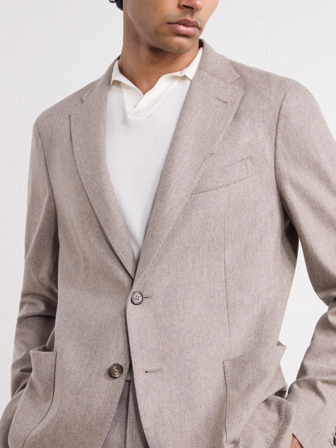 Incotex Wool-Blend Flannel Blazer