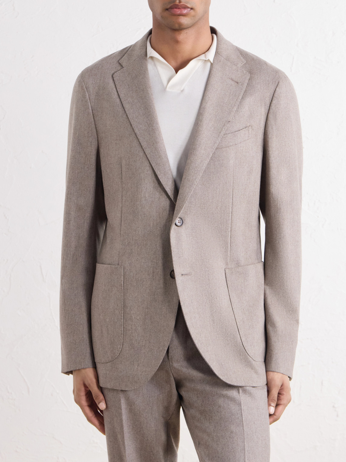 Incotex Wool-Blend Flannel Blazer