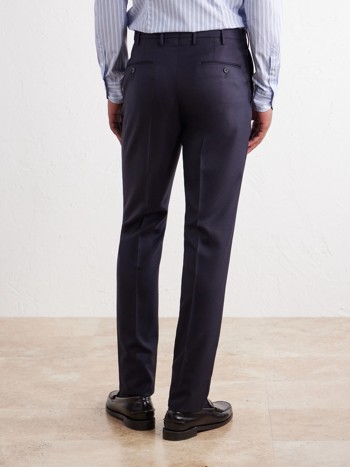 Incotex Straight-Leg Wool-Canvas Trousers