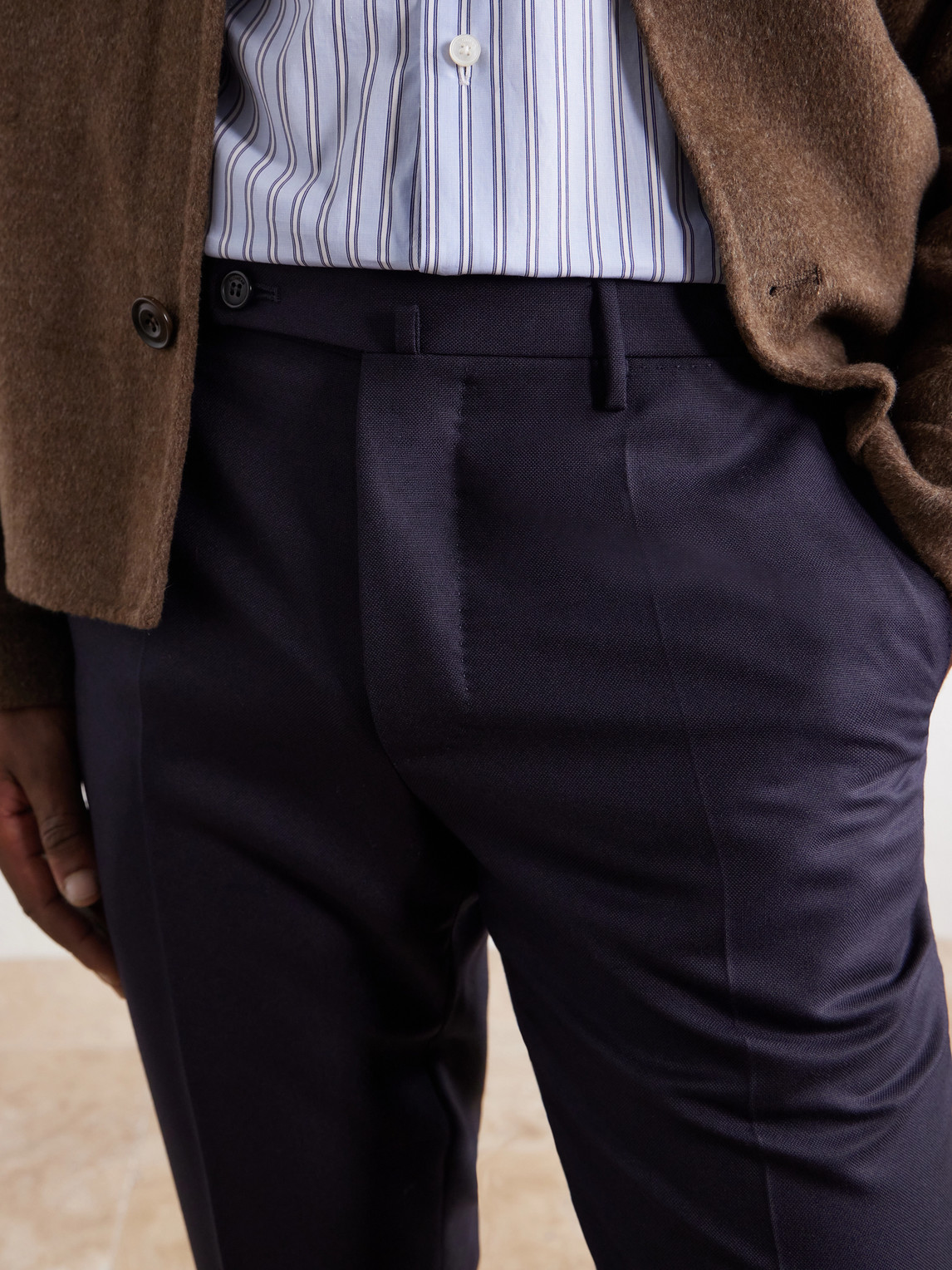 Incotex Straight-Leg Wool-Canvas Trousers