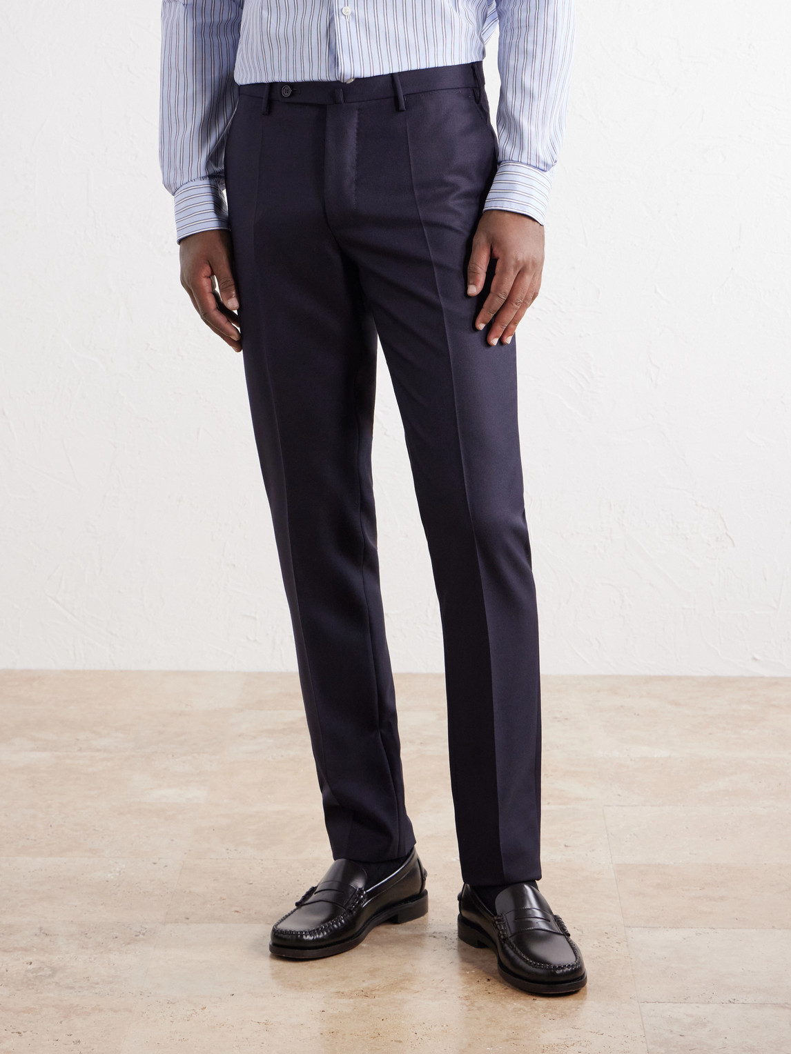 Incotex Straight-Leg Wool-Canvas Trousers