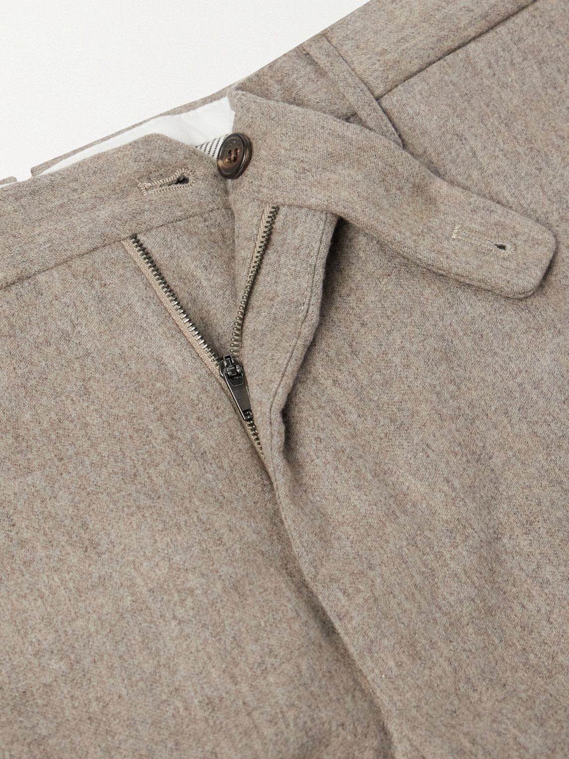 Incotex Straight-Leg Wool-Blend Flannel Trousers