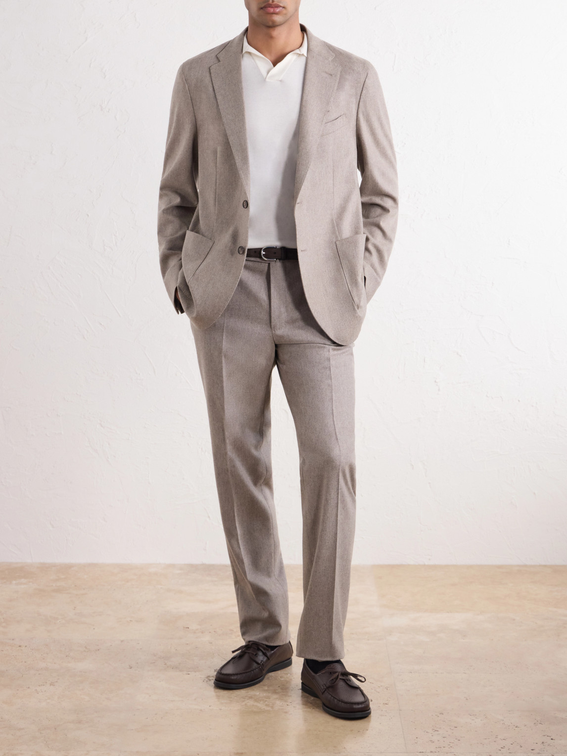 Incotex Straight-Leg Wool-Blend Flannel Trousers