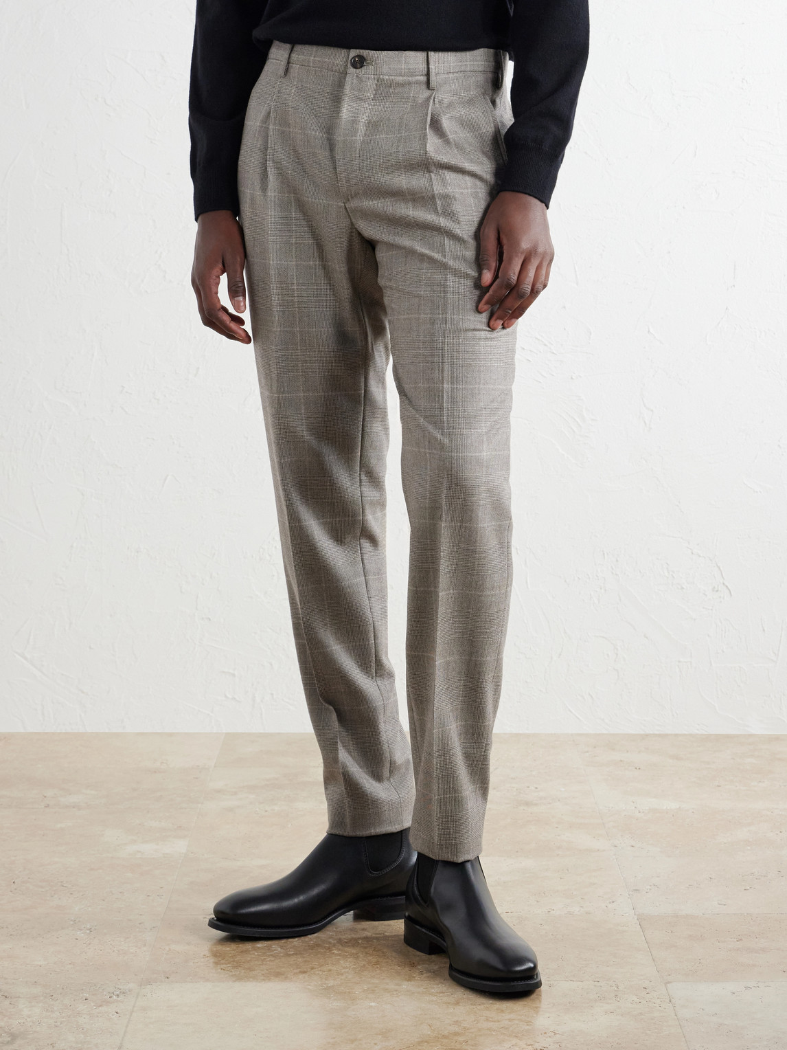 Incotex Tapered Prince Of Wales Checked Wool