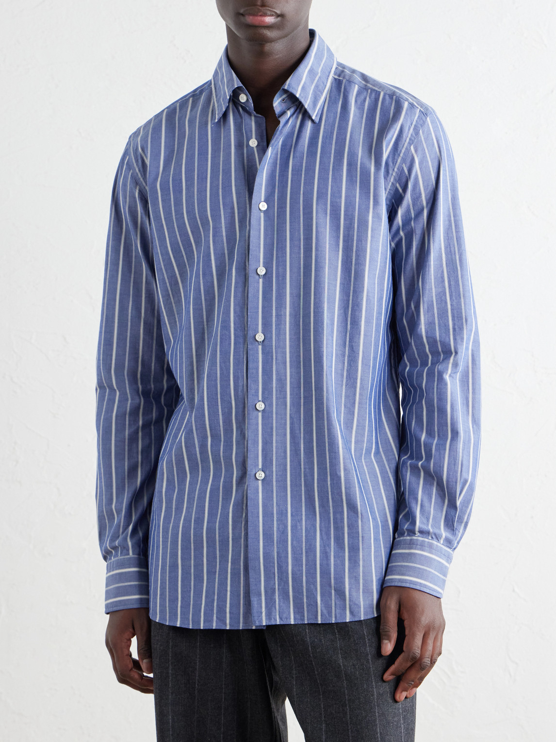 Glanshirt Striped Cotton-Poplin Shirt