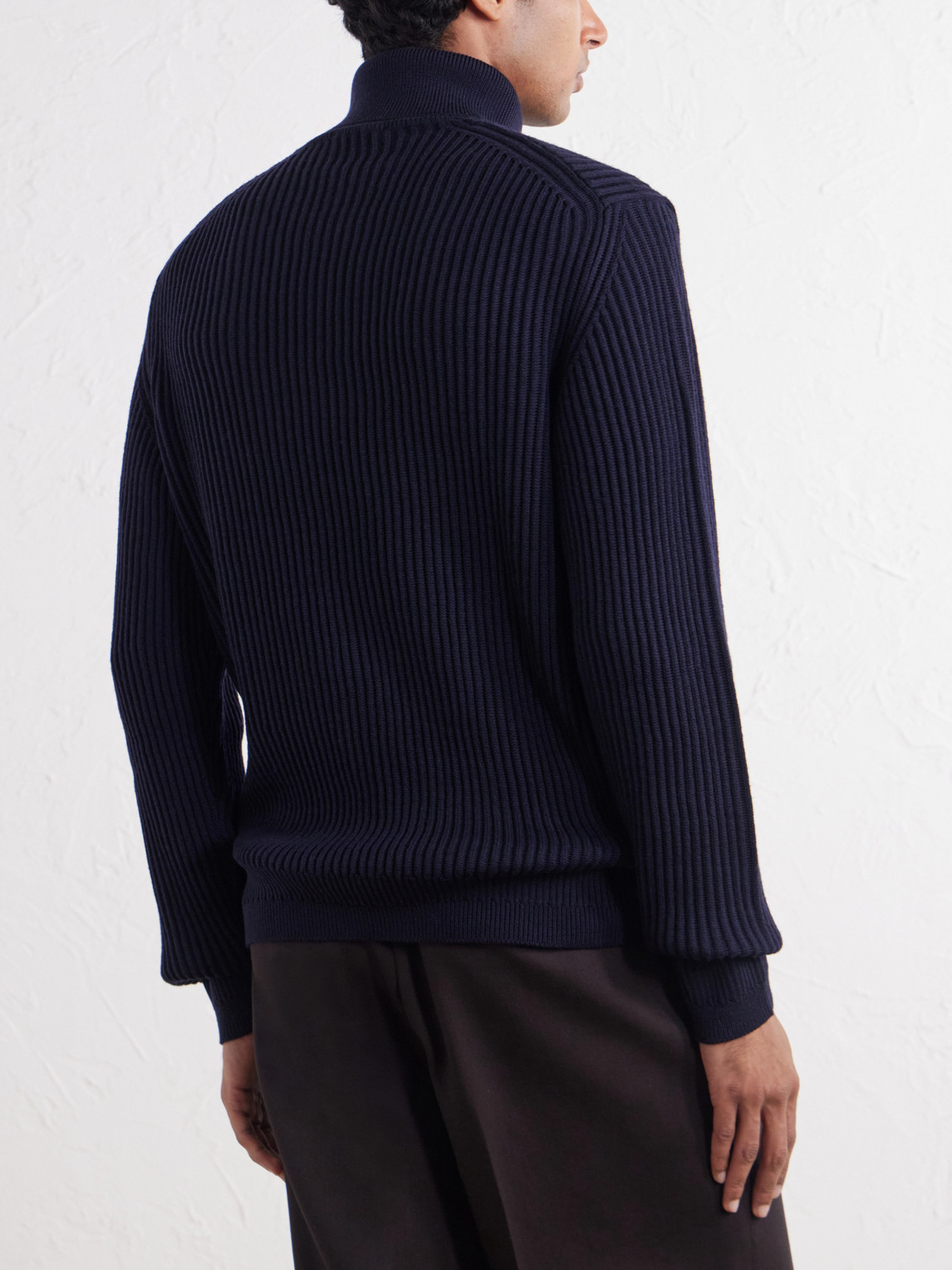 Zanone Slim-Fit Ribbed Virgin Wool Rollneck Sweater