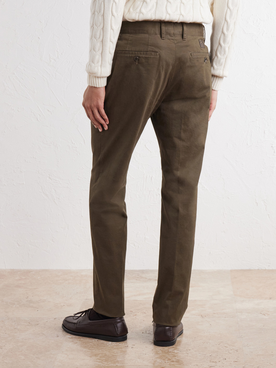 Incotex Tapered Pleated Stretch-Cotton Twill Trousers