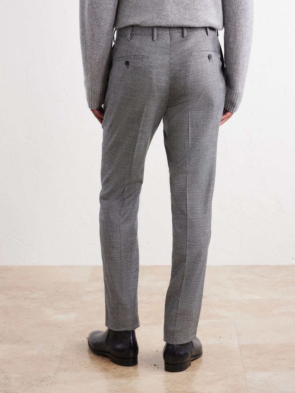 Incotex Straight-Leg Houndstooth Wool-Blend Trousers