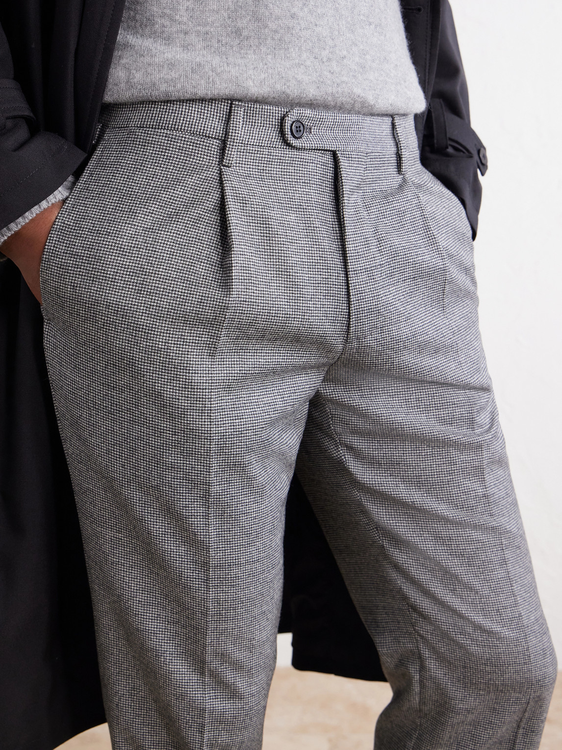 Incotex Straight-Leg Houndstooth Wool-Blend Trousers