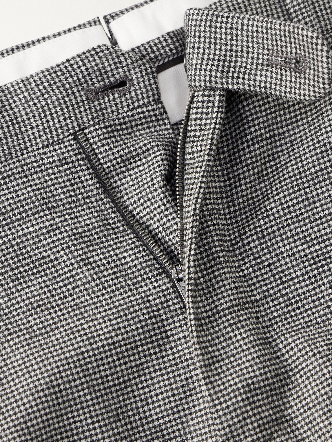 Incotex Straight-Leg Houndstooth Wool-Blend Trousers