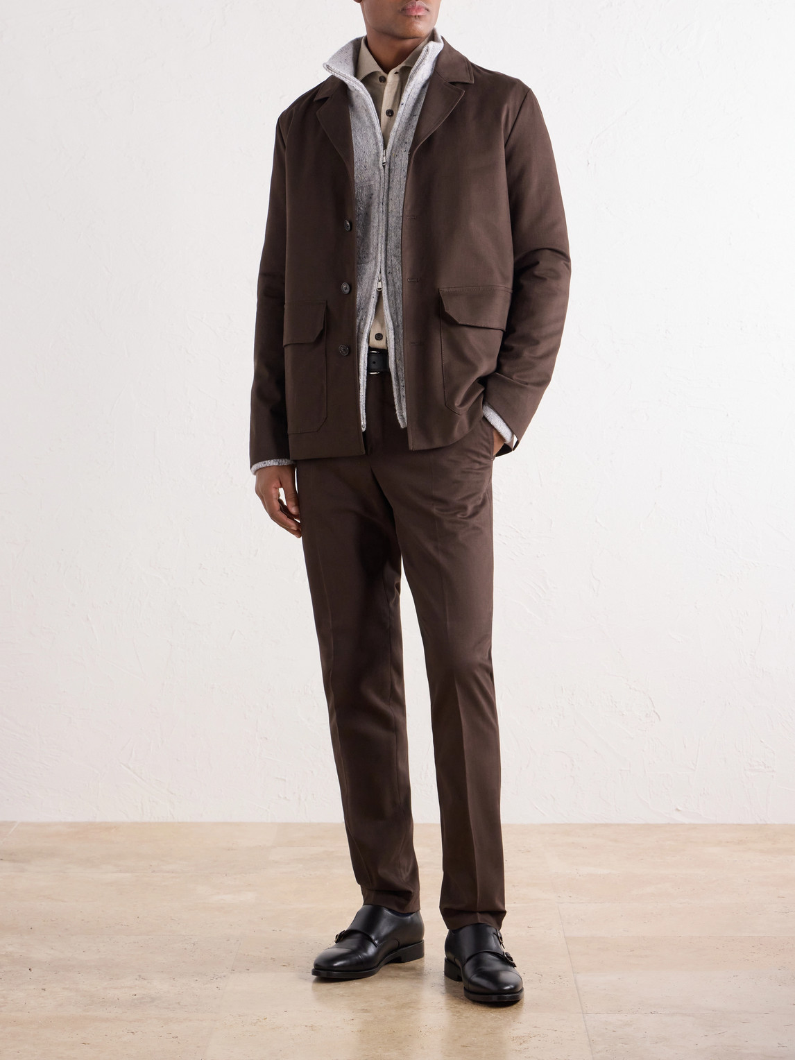 Cotton And Cashmere-Blend Gabardine Blouson Jacket