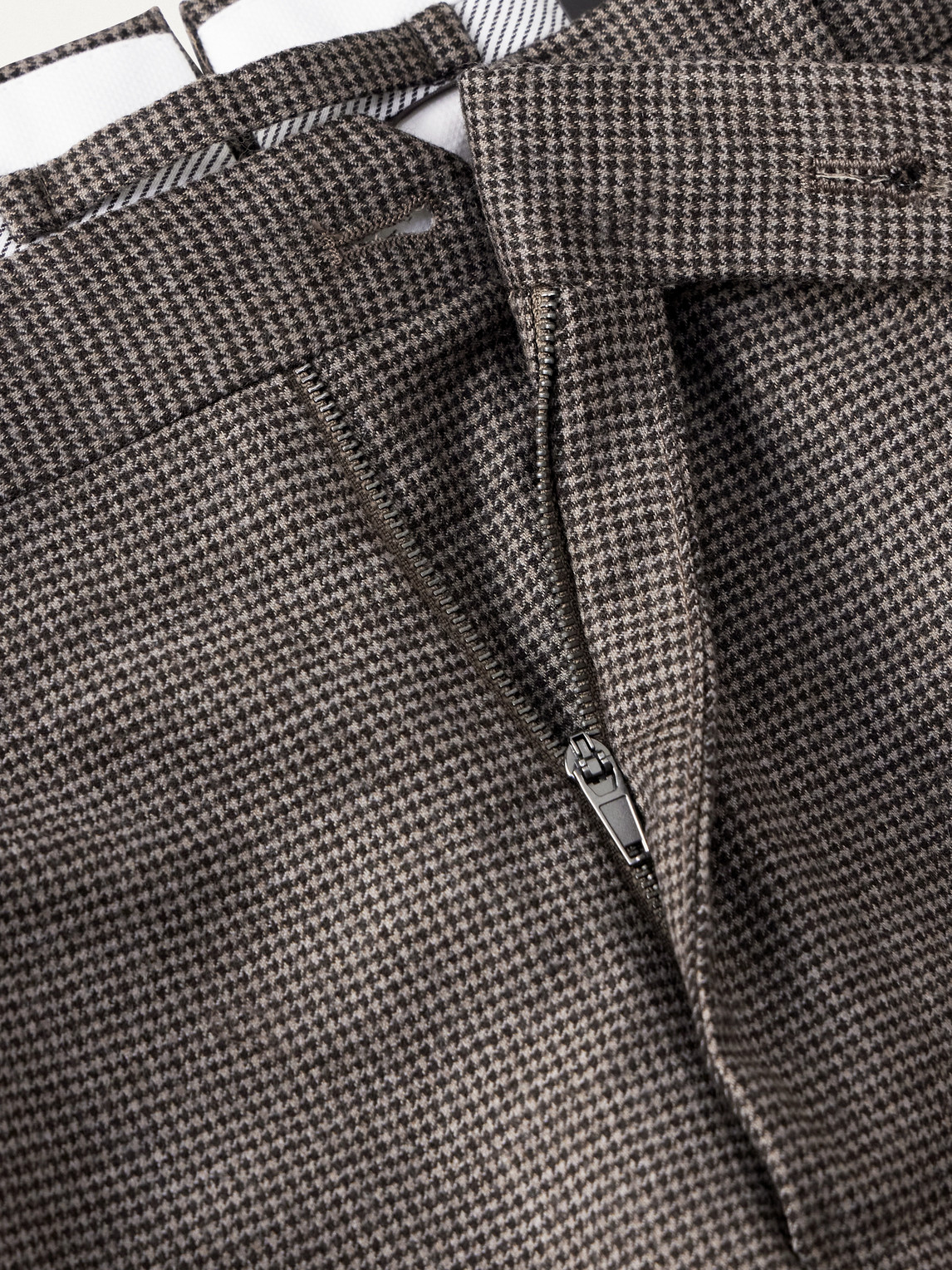 Incotex Straight-Leg Houndstooth Wool-Blend Trousers