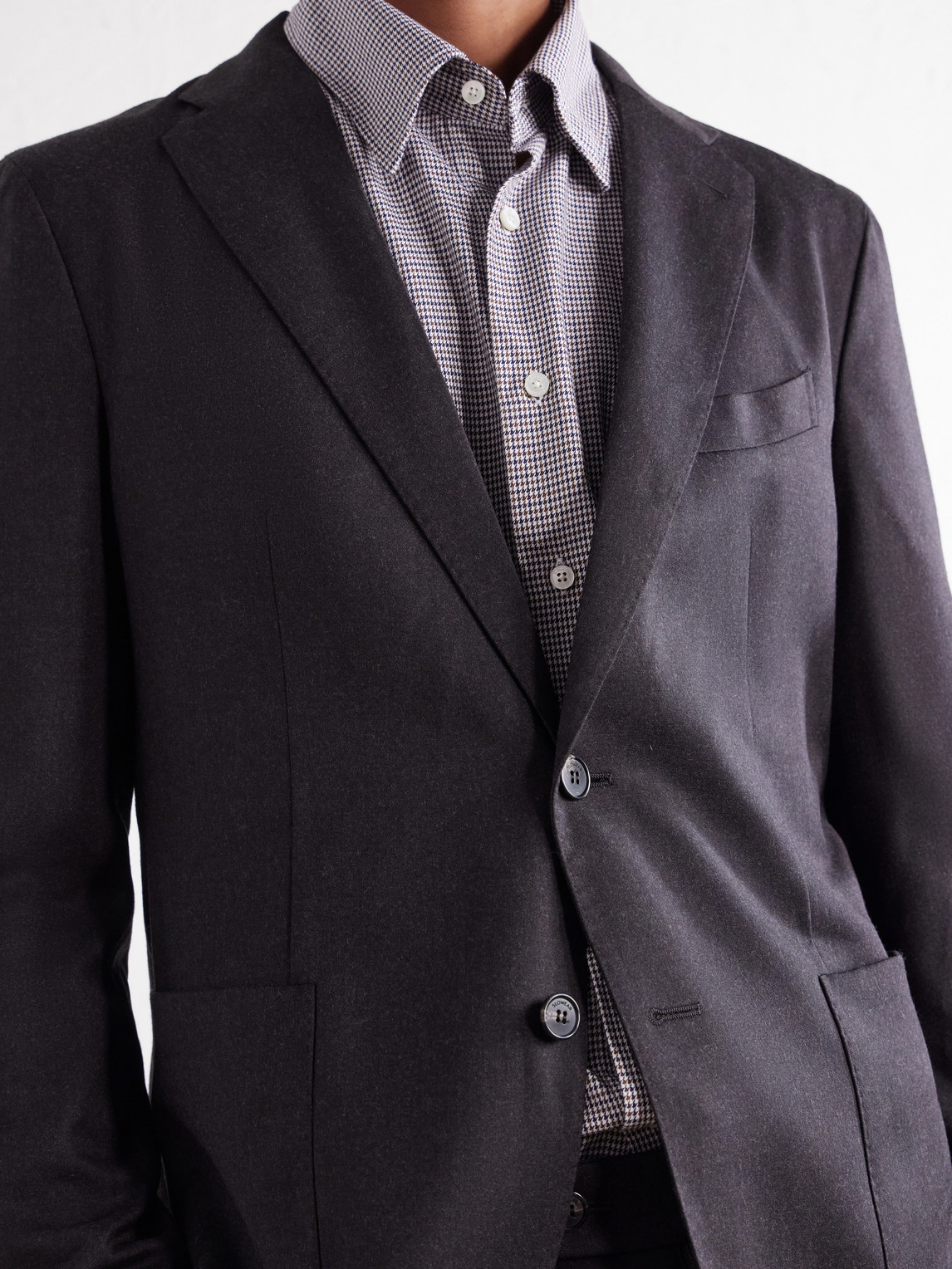 Incotex Wool-Blend Flannel Suit Jacket