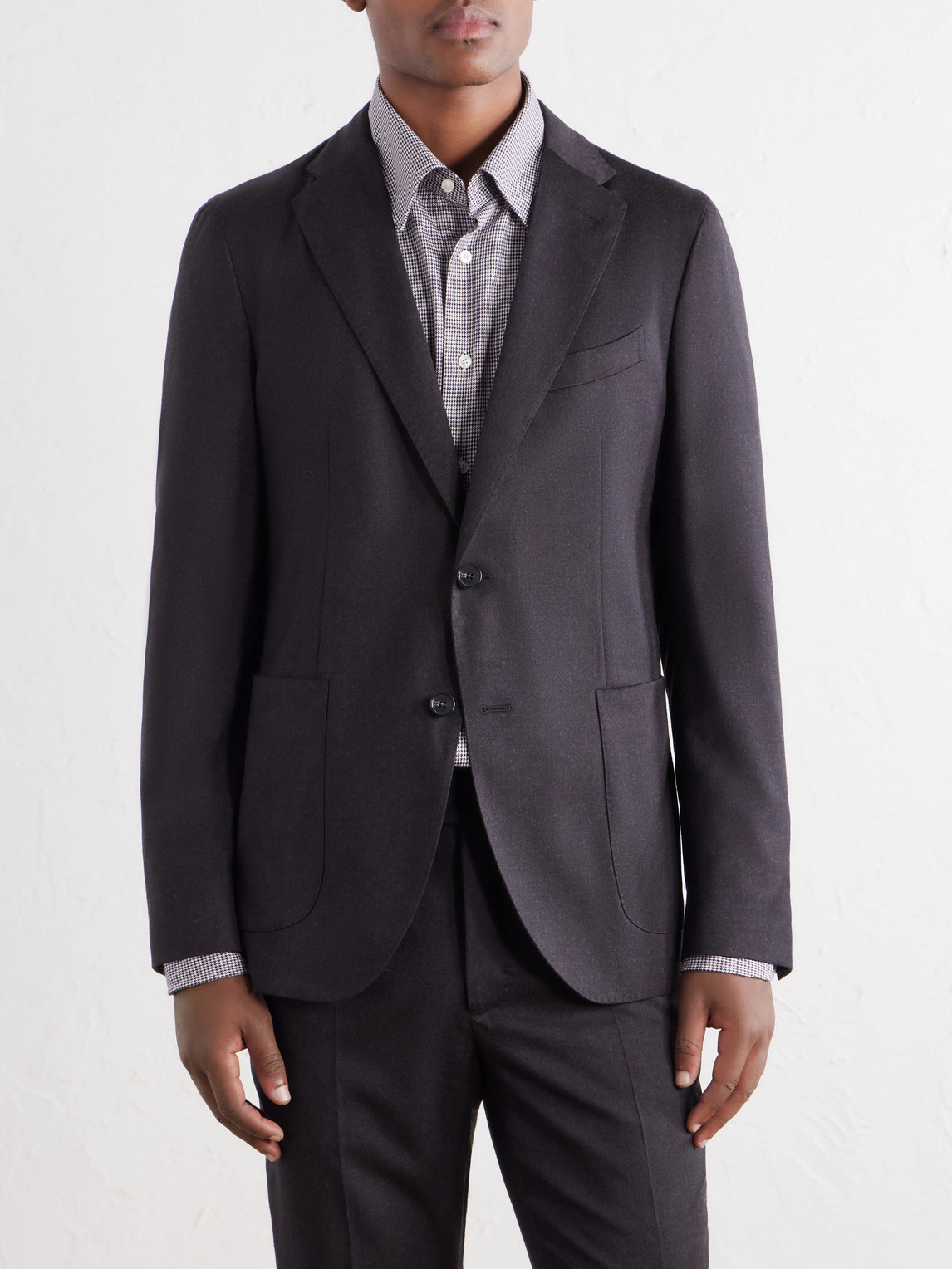 Incotex Wool-Blend Flannel Suit Jacket