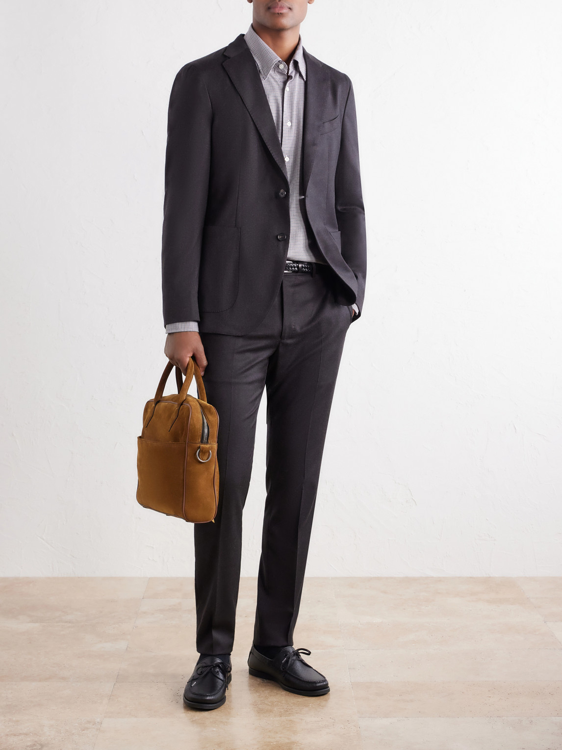Incotex Wool-Blend Flannel Suit Jacket