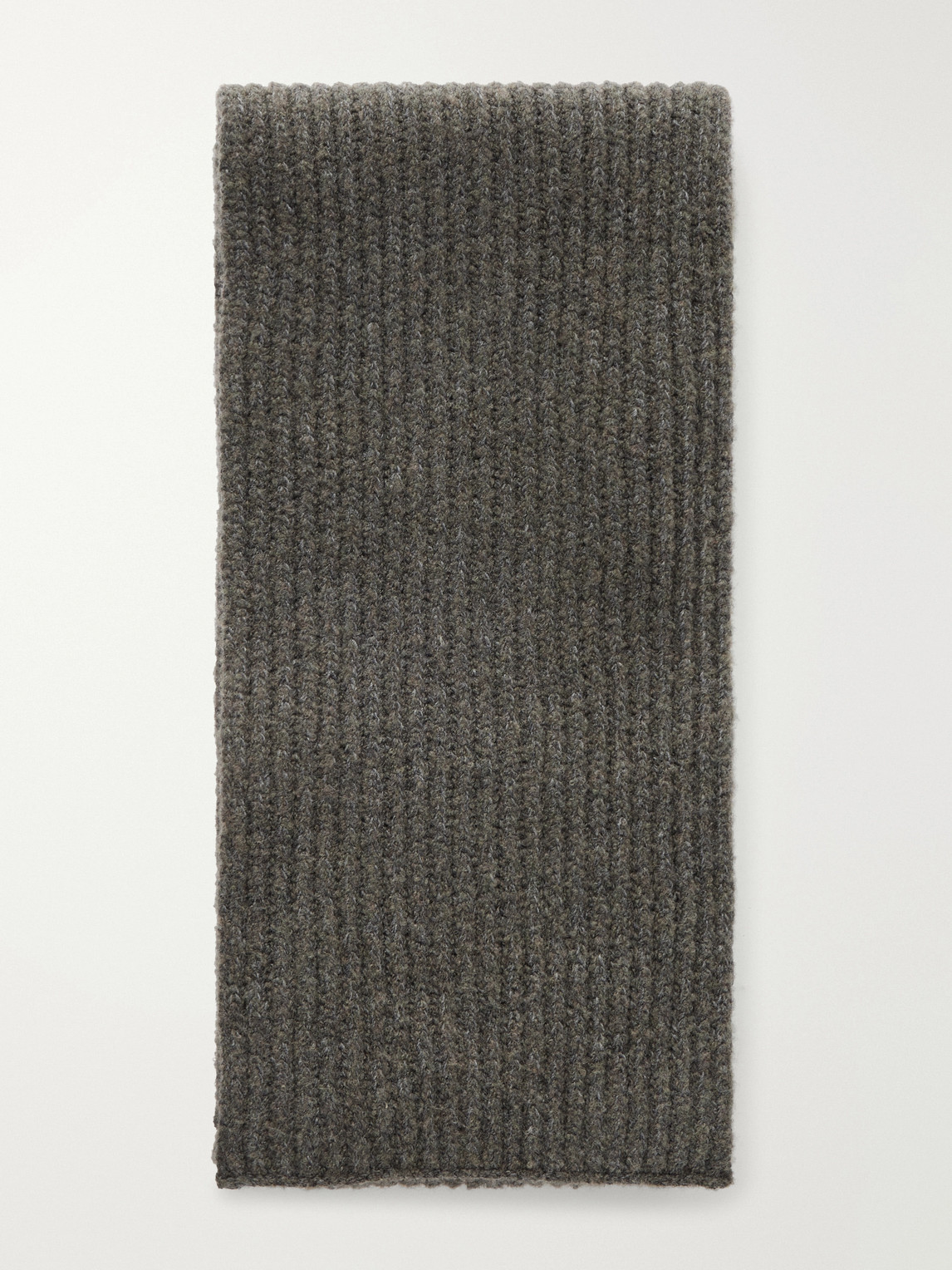 Slowear Ribbed Wool-blend Scarf In Green