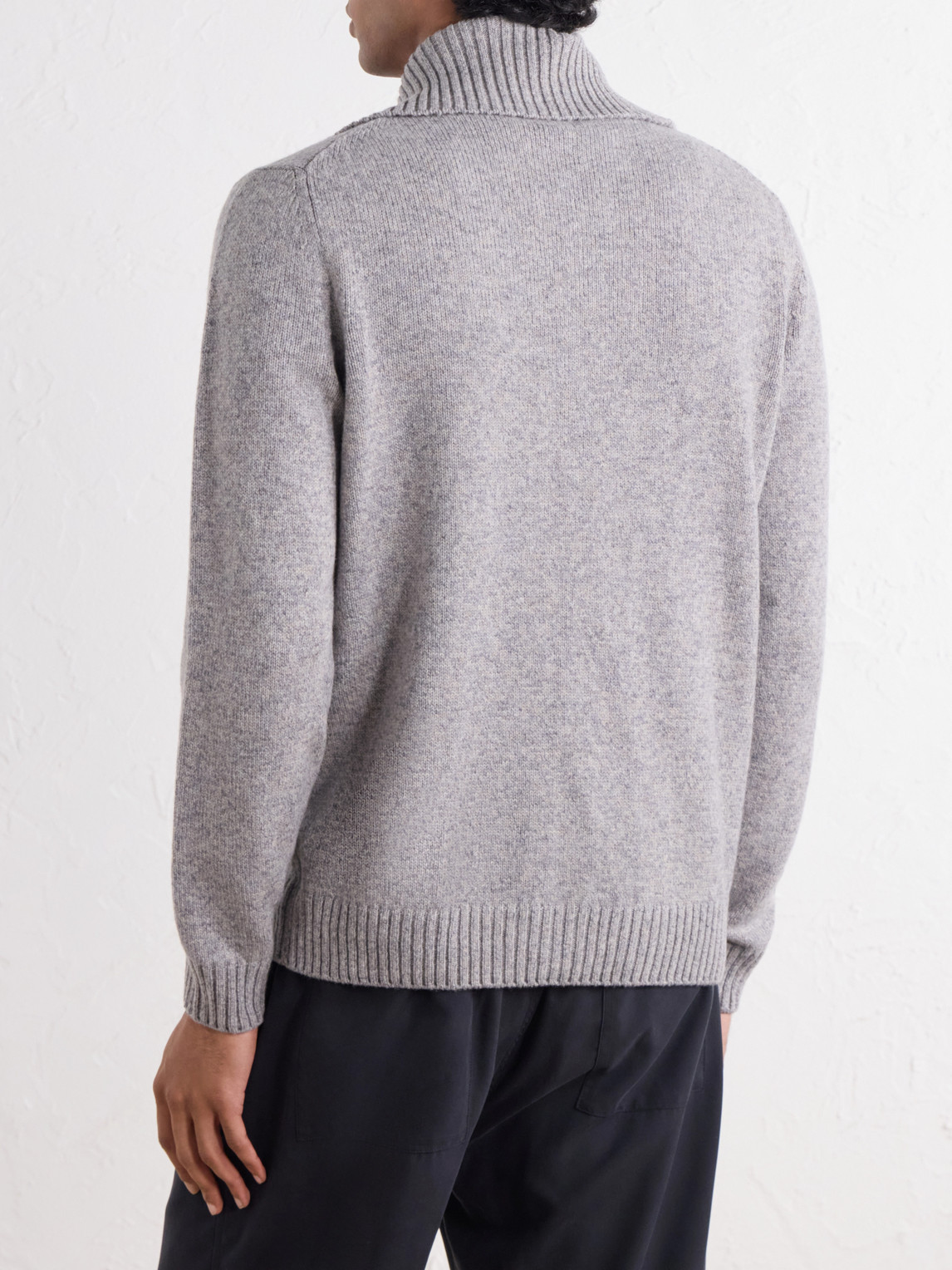 Zanone Virgin Wool Knitted Zip-Up Hoodie