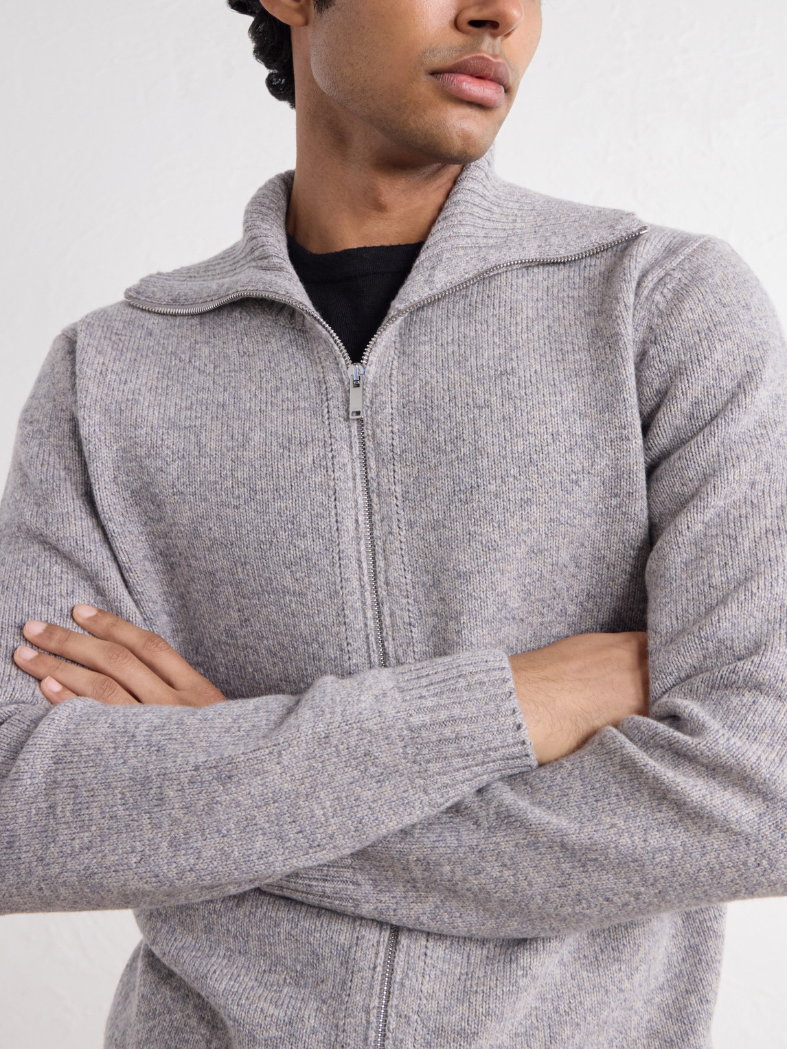 Zanone Virgin Wool Knitted Zip-Up Hoodie