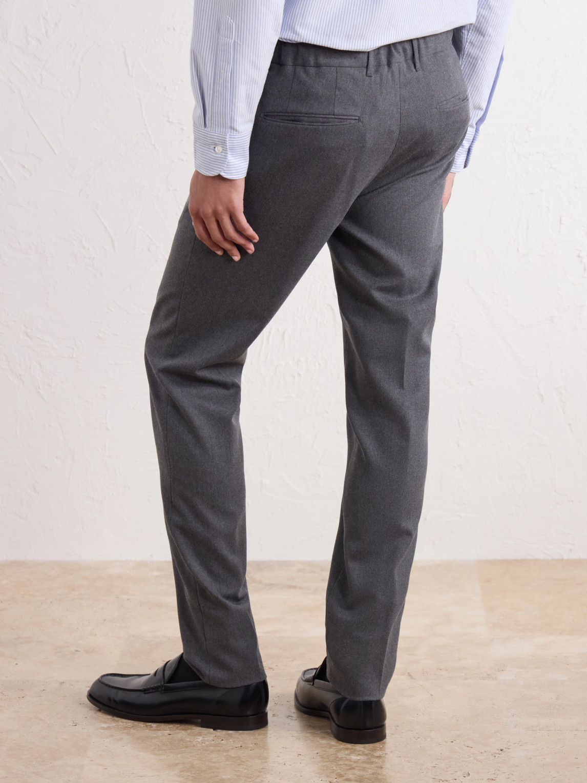Straight-Leg Wool-Blend Tekno Flannel Trousers
