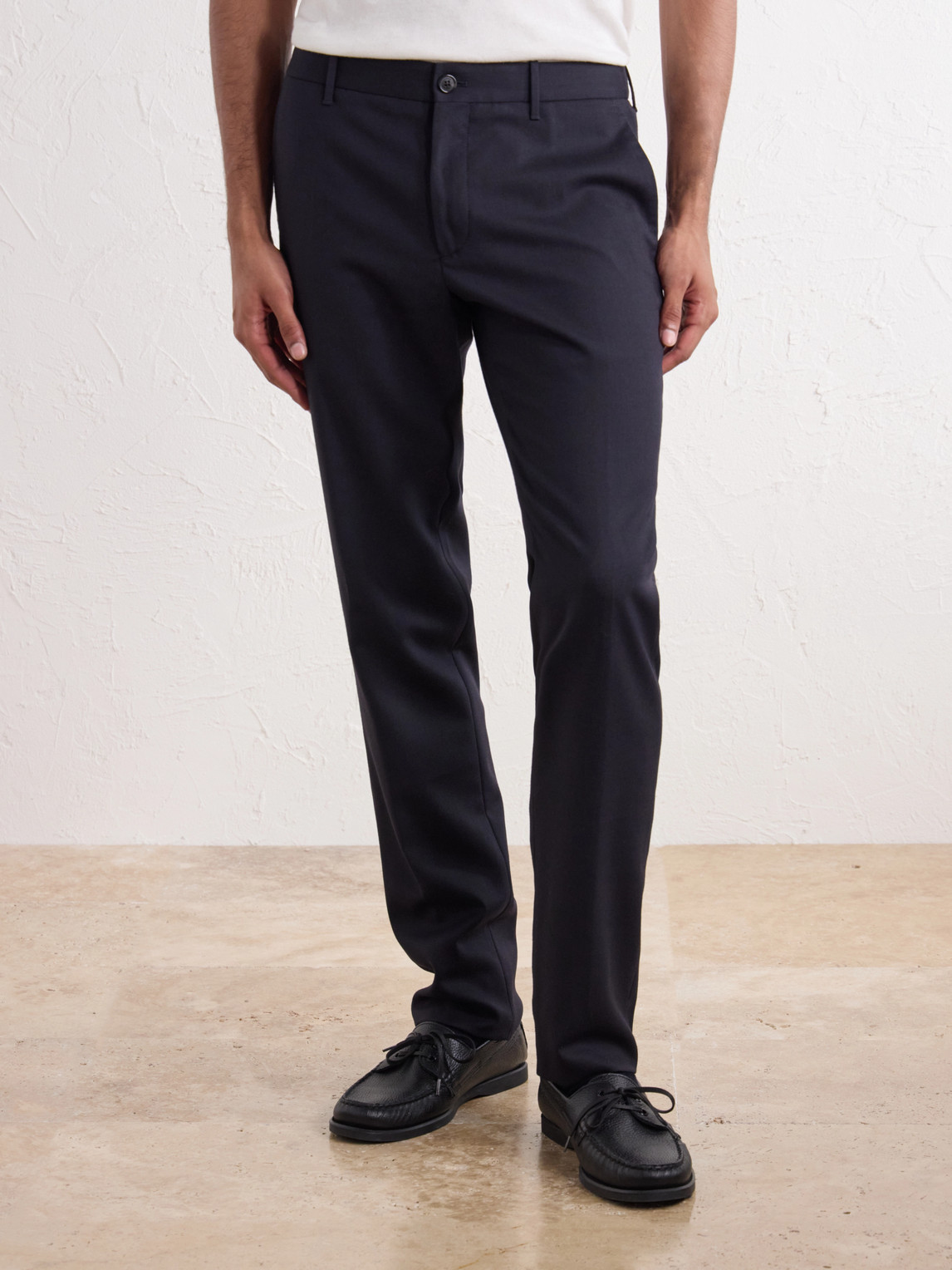 Straight-Leg Wool-Blend Tekno Flannel Trousers