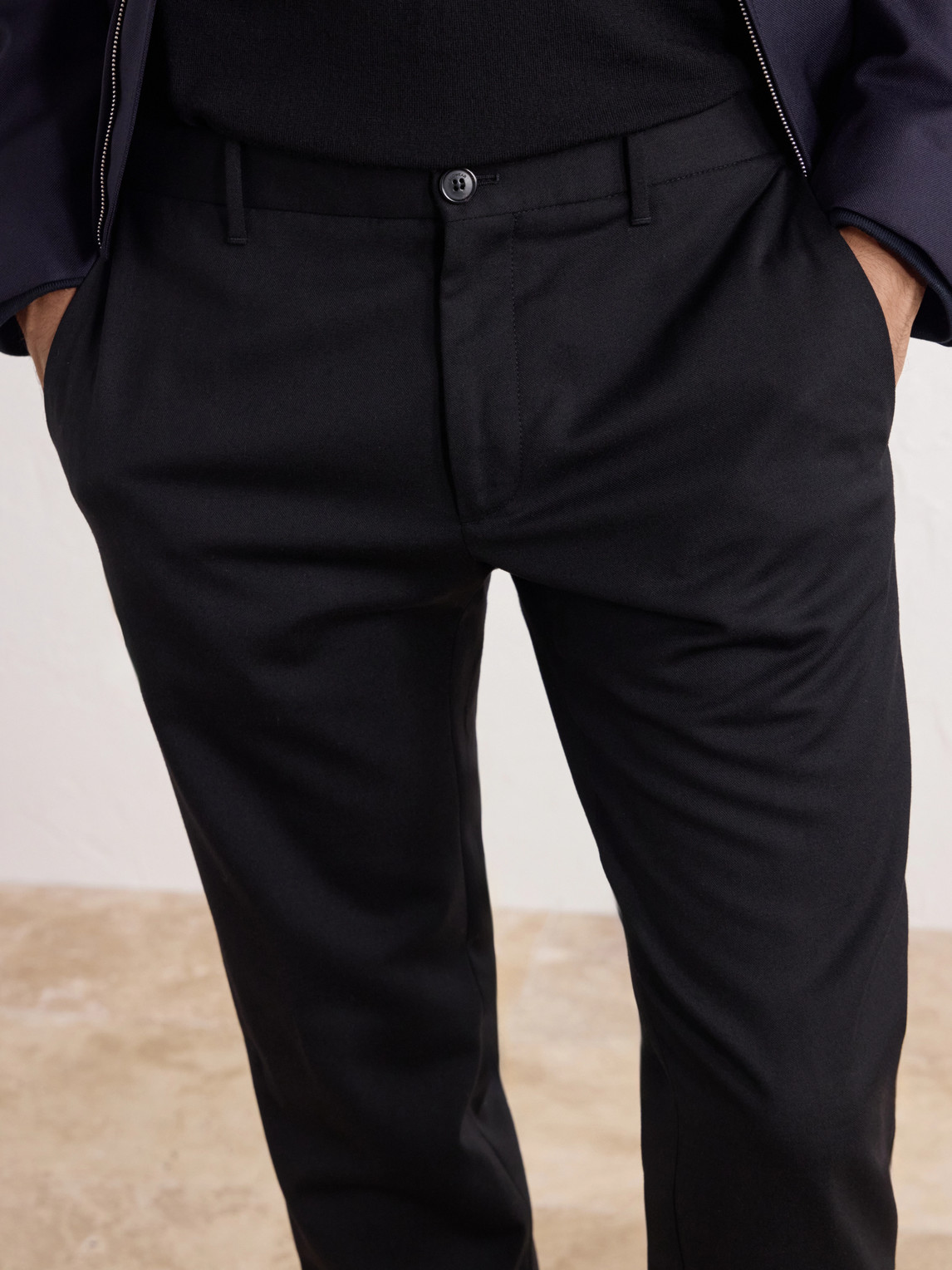 Straight-Leg Wool-Blend Tekno Flannel Trousers