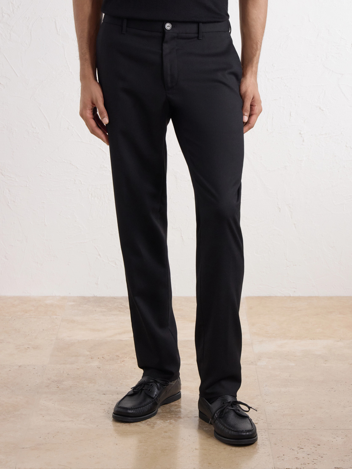 Straight-Leg Wool-Blend Tekno Flannel Trousers