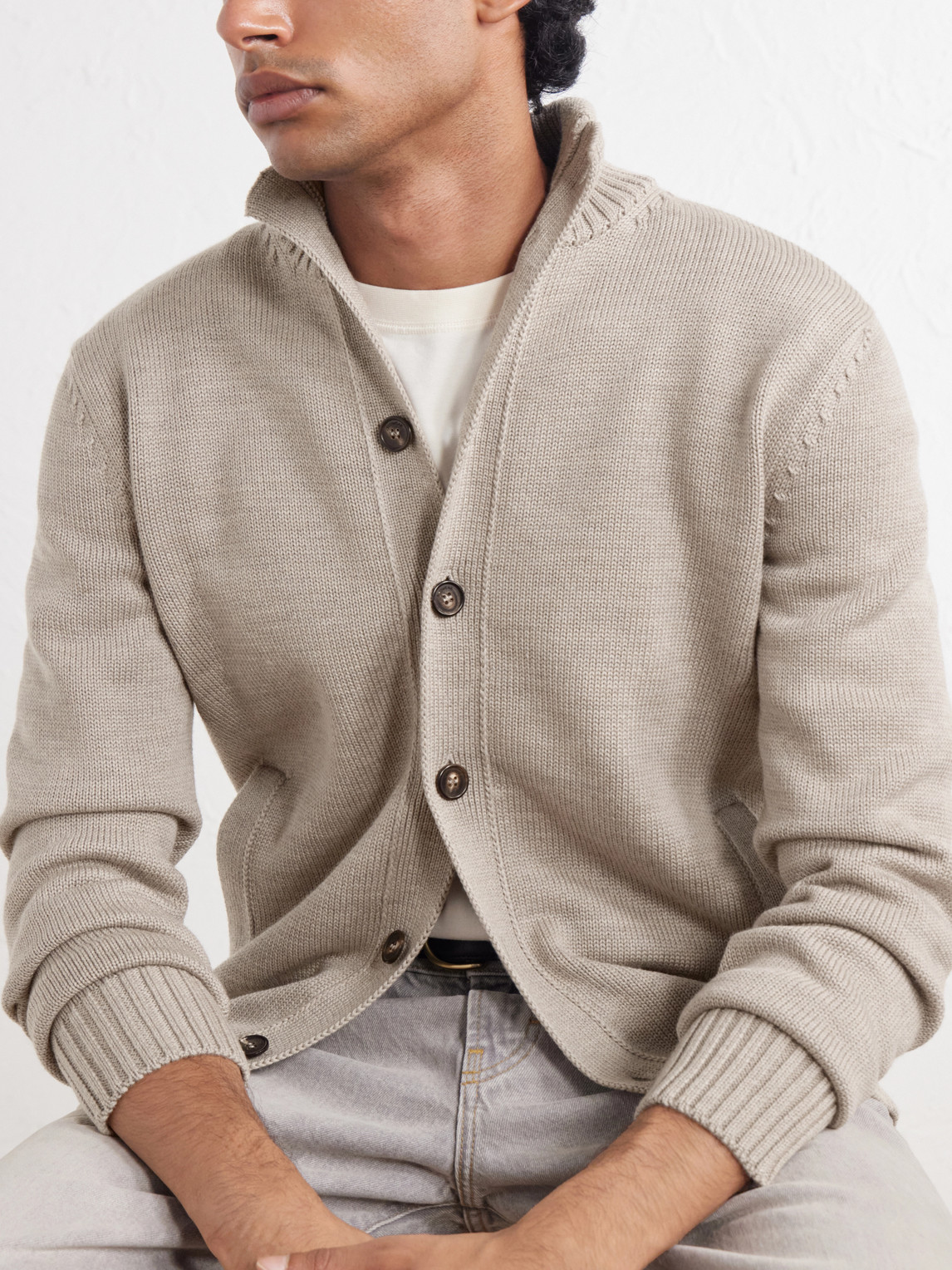 Slowear Wool Cardigan In Neutrals