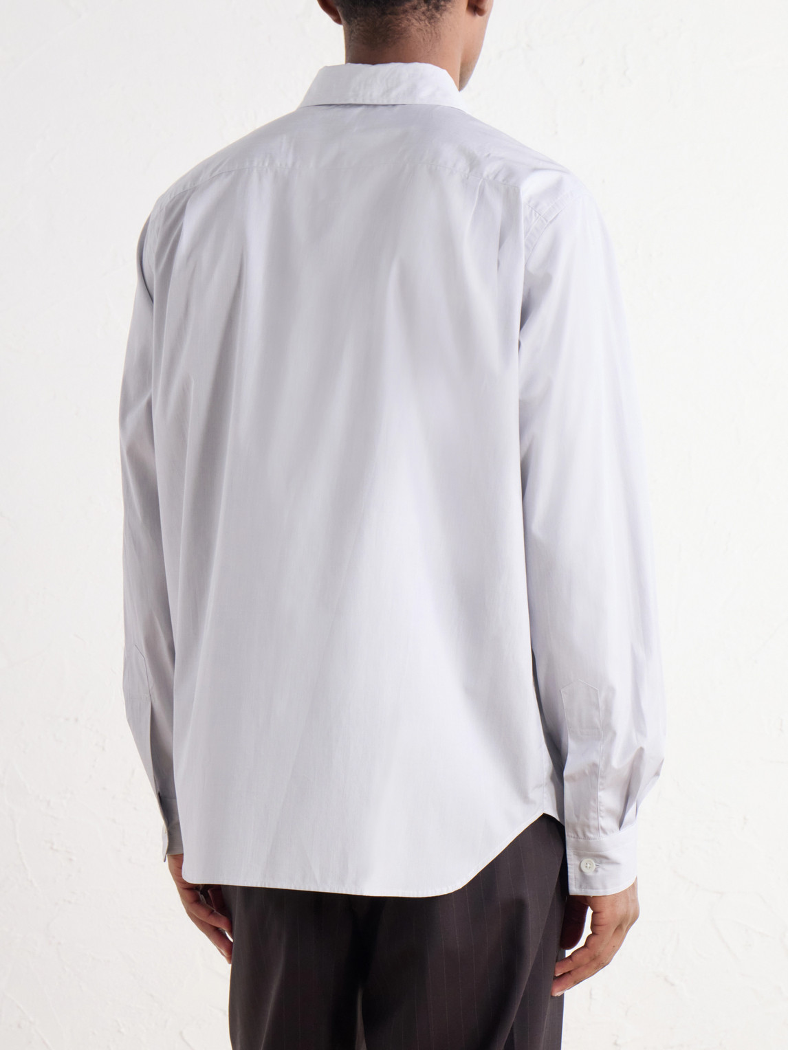 Point-Collar Pinstriped Cotton-Poplin Shirt