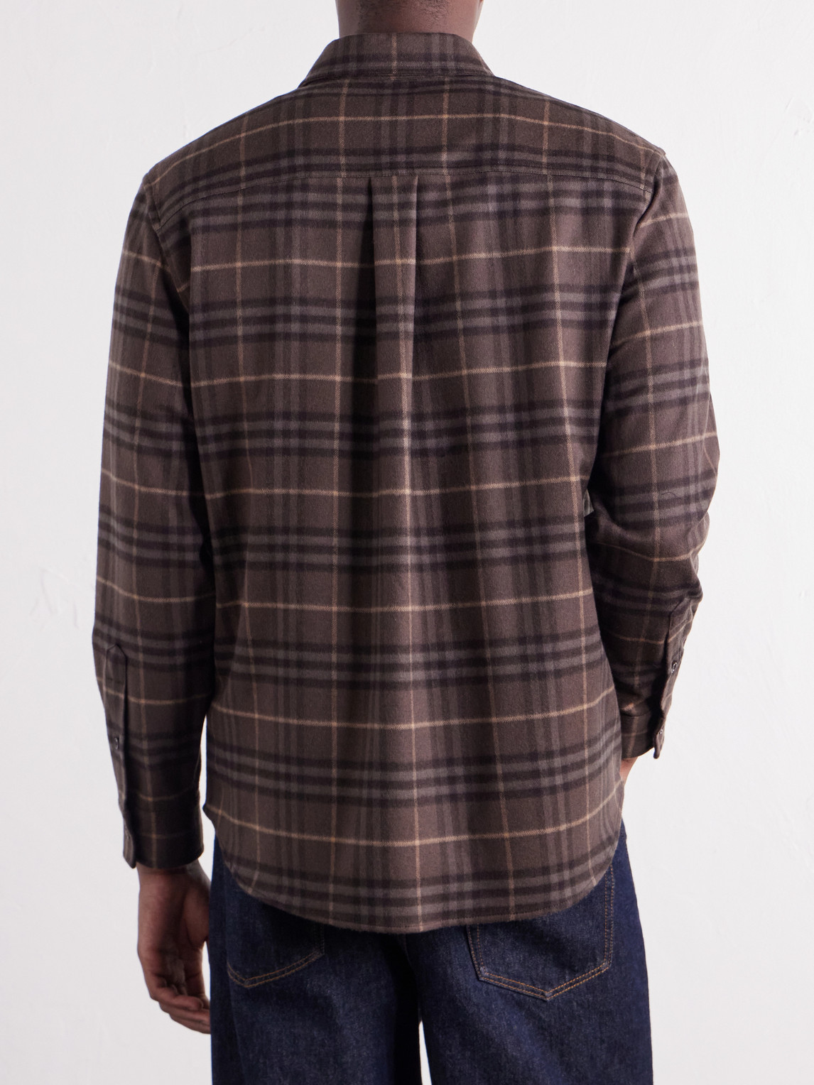 Checked Wool-Twill Flannel Shirt