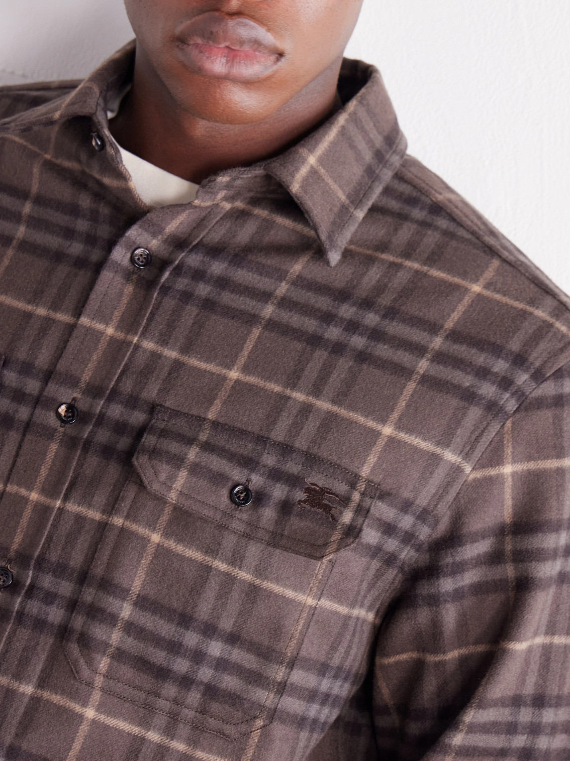 Checked Wool-Twill Flannel Shirt