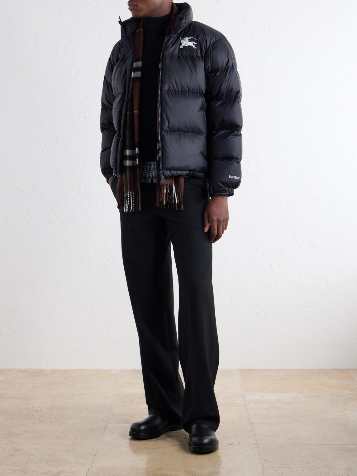 Highlands Logo-Embroidered Quilted Shell Down Jacket