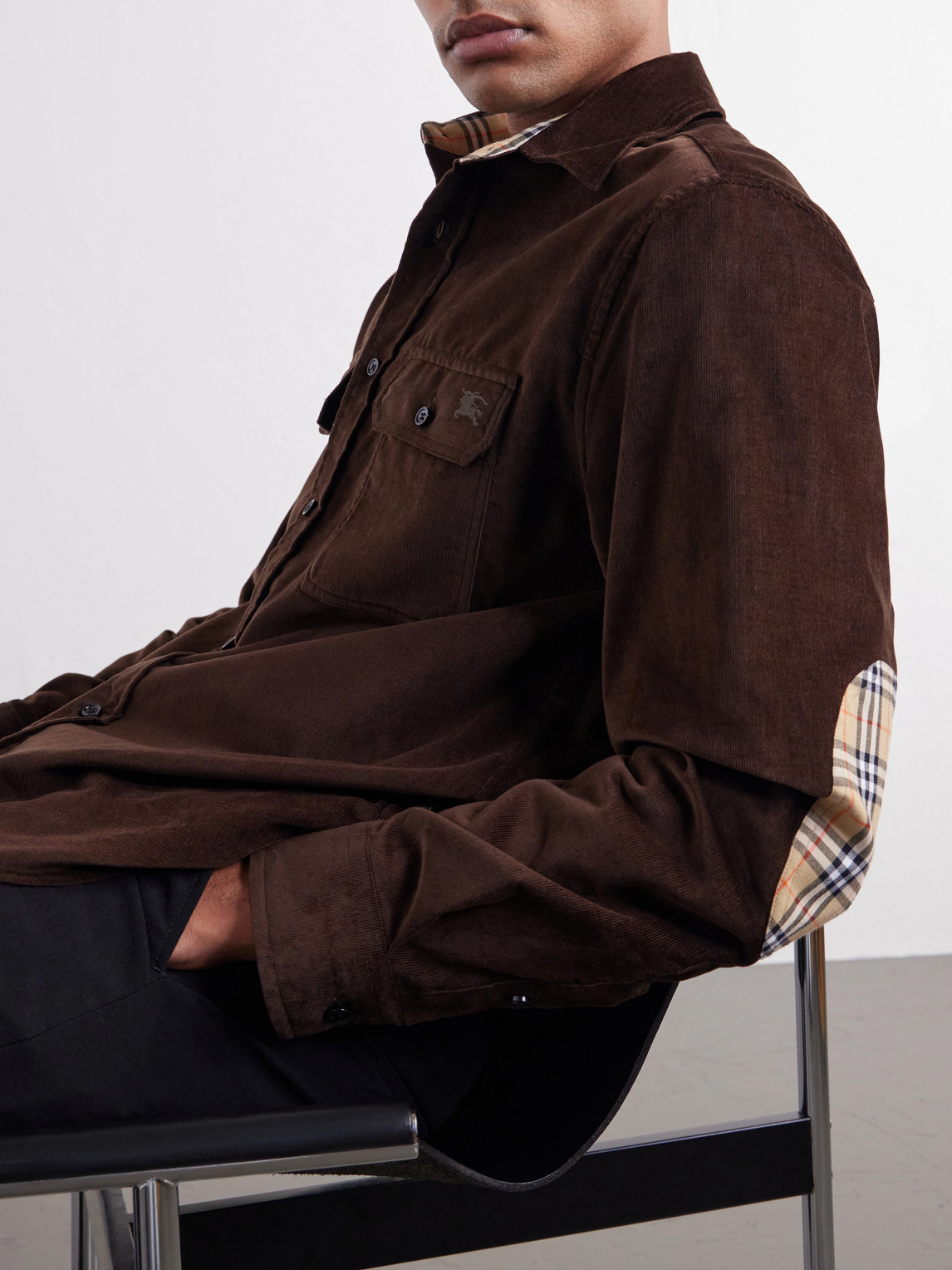 Logo-Embroidered Cotton-Corduroy Shirt