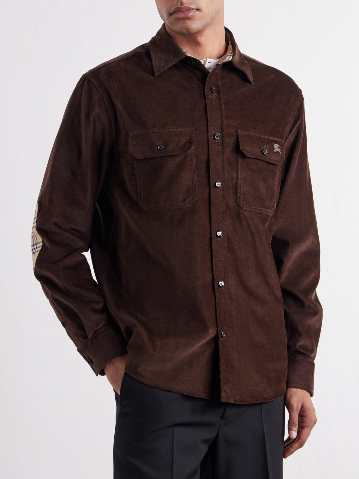 Logo-Embroidered Cotton-Corduroy Shirt